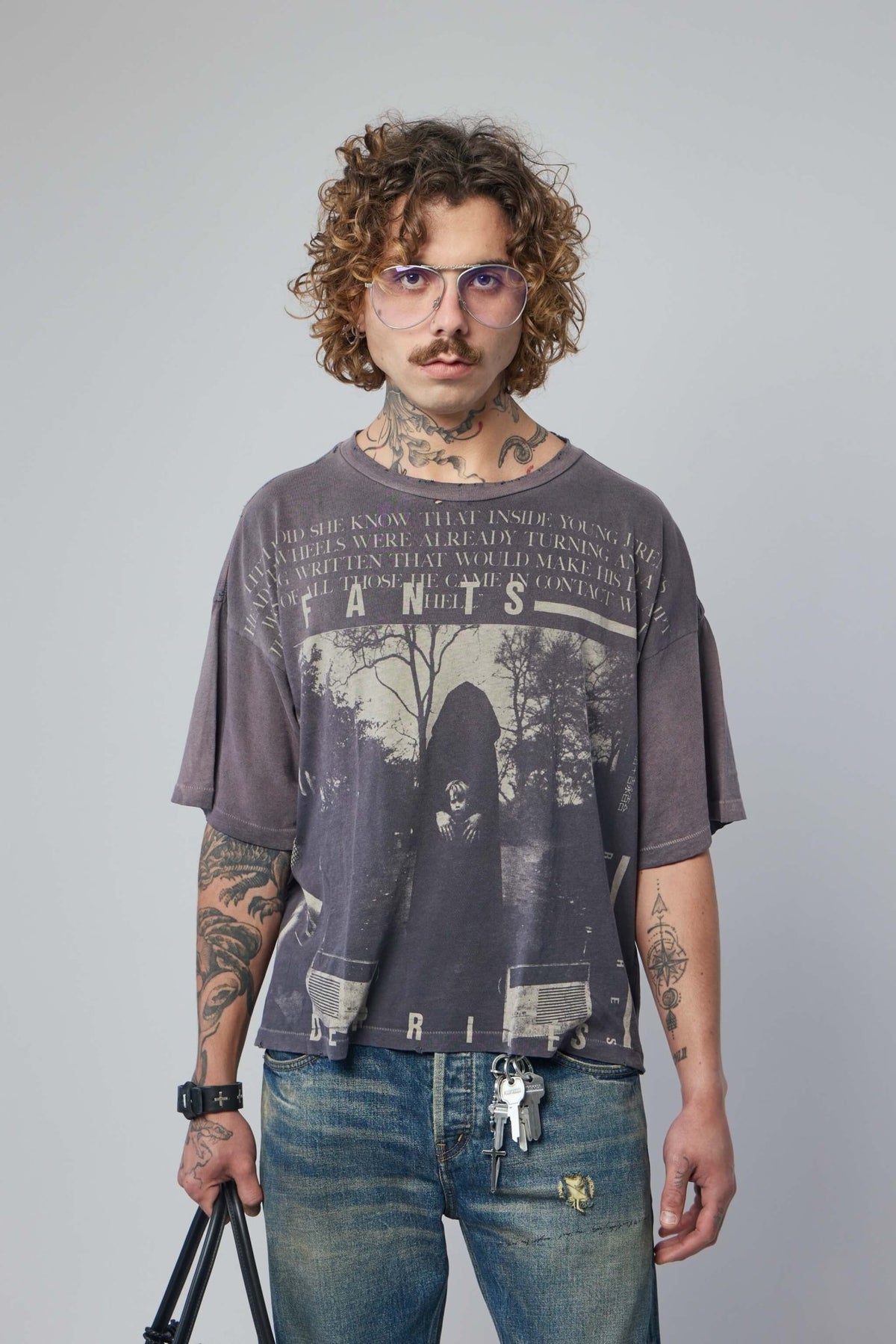Enfants Riches Déprimés Jeremy T-Shirt in washed brown cotton