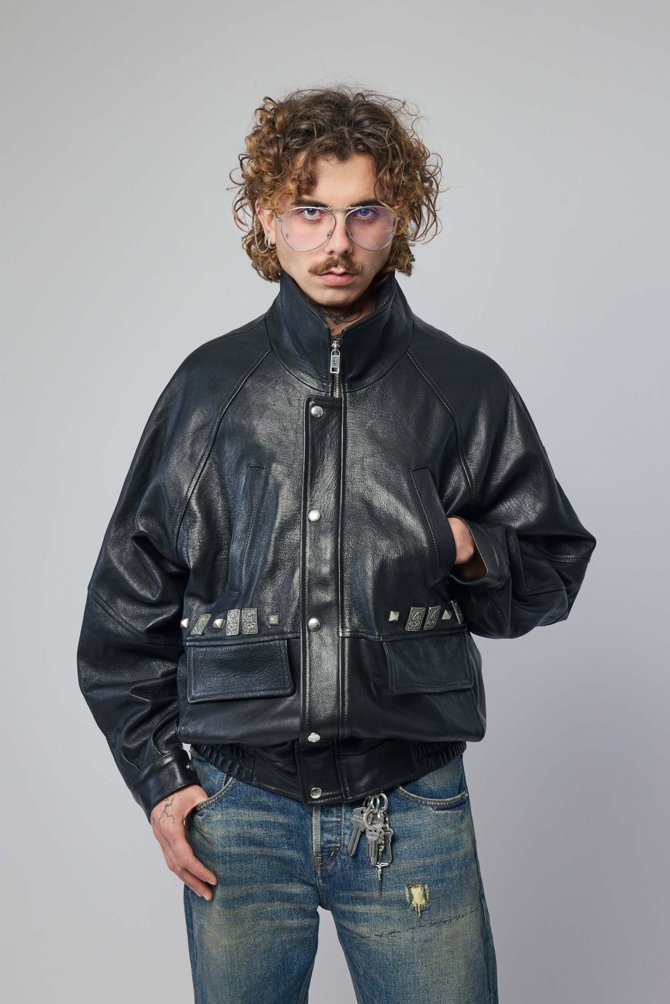 Enfants Riches Déprimés - Prince Phillips Childhood Studded Leather Jacket - LABELS