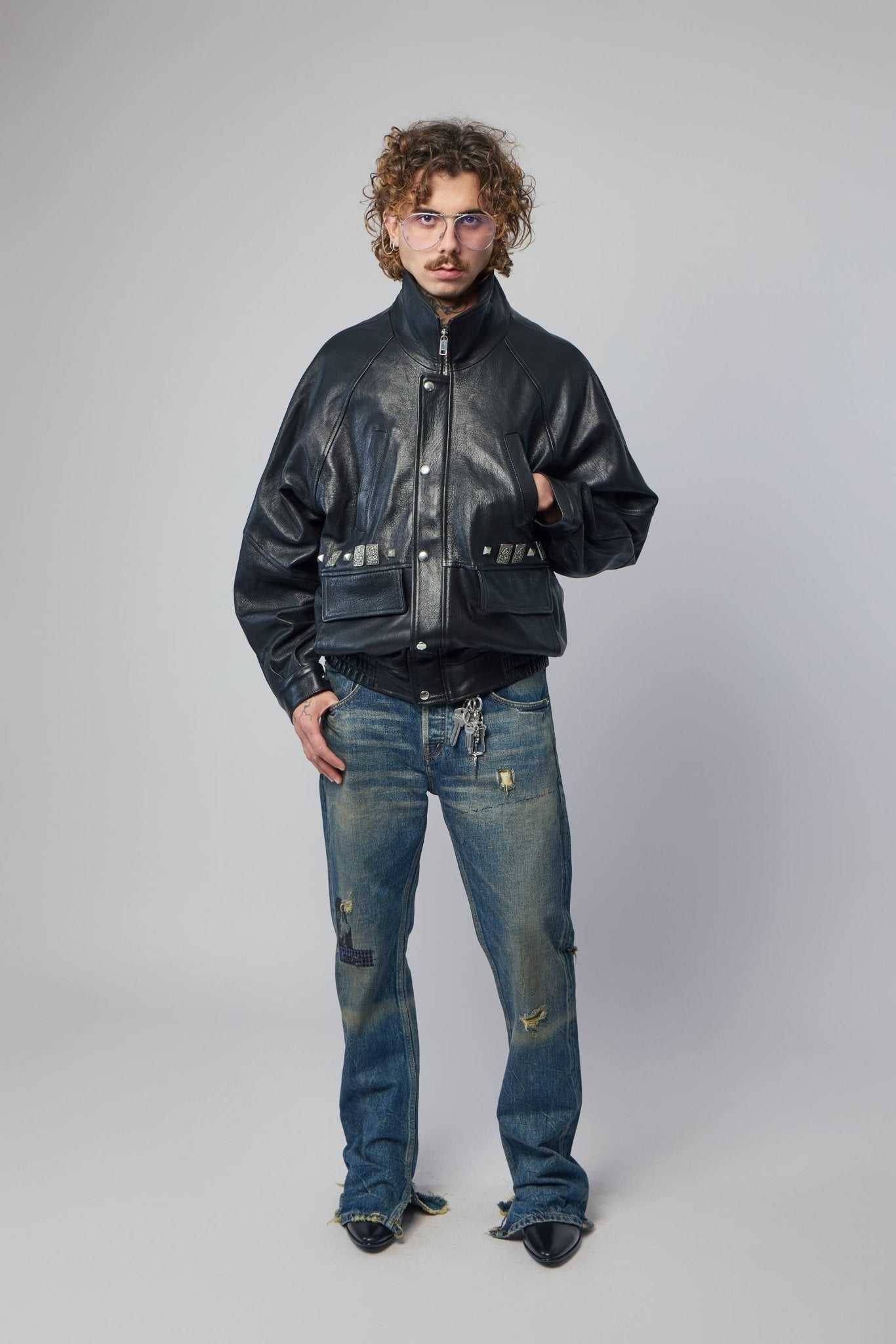 Enfants Riches Déprimés - Prince Phillips Childhood Studded Leather Jacket - LABELS