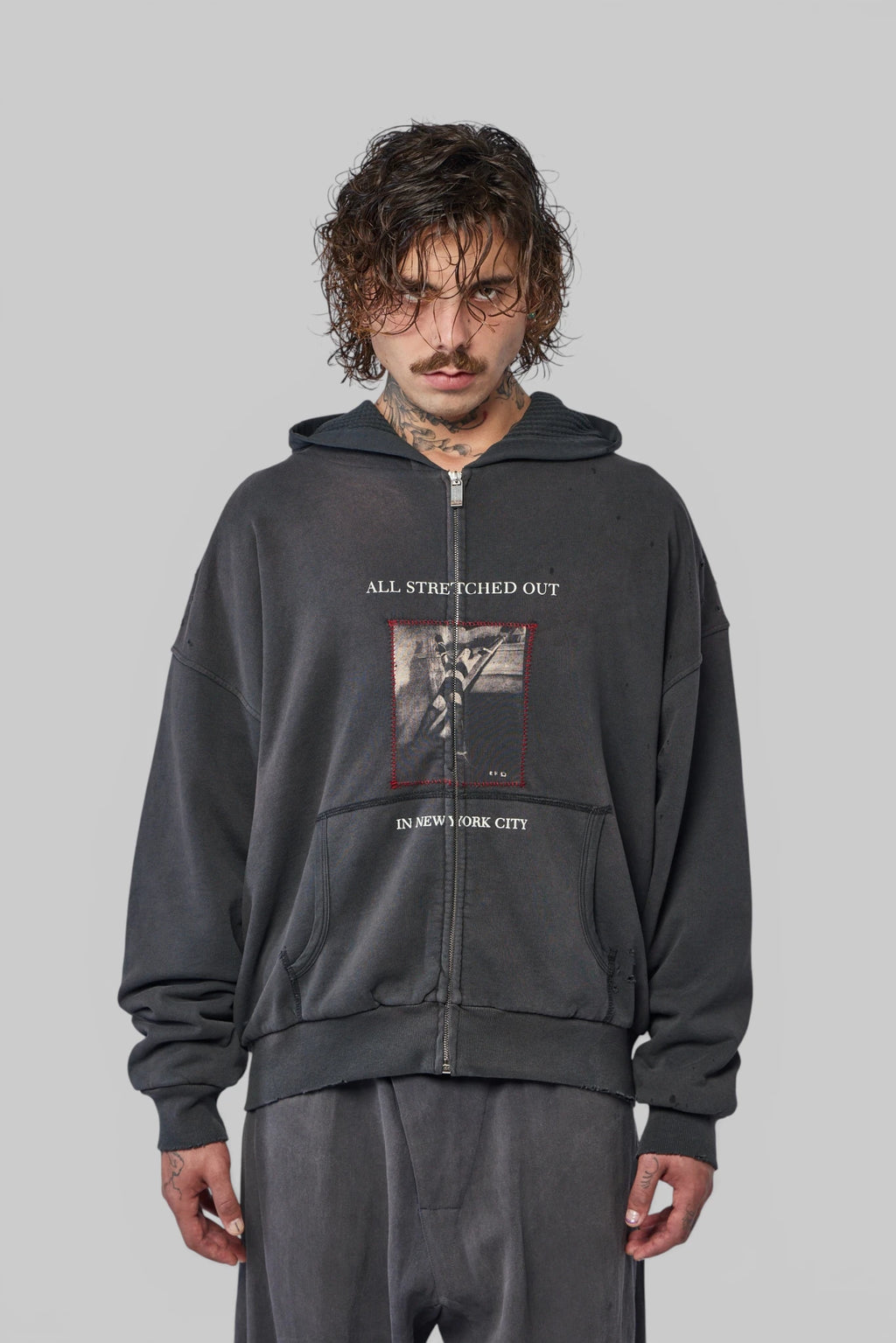 Enfants Riches Déprimés - Stretched Out Thermal Lined Lined Zip Up Hoodie - LABELS