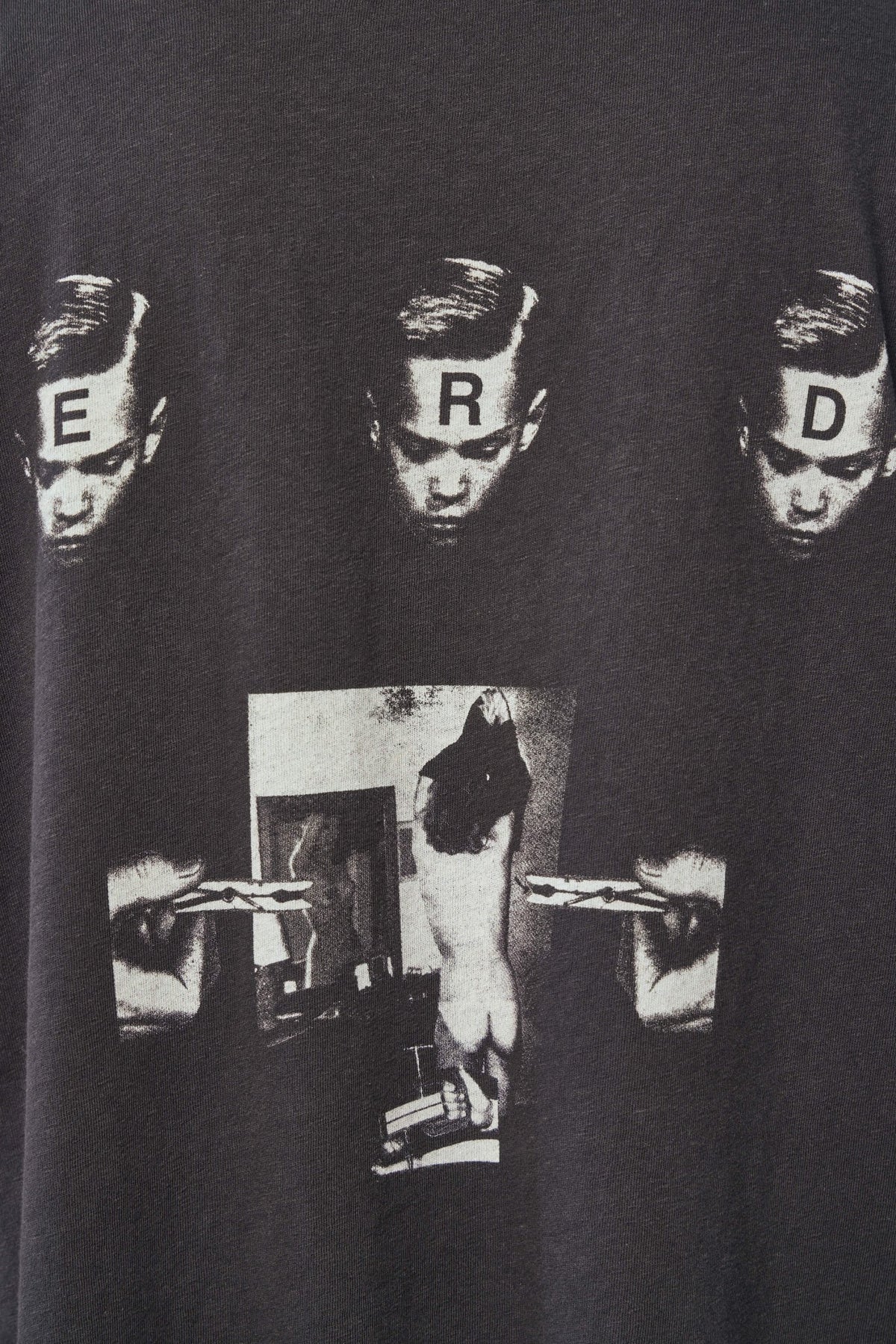 Premium cotton construction detail of designer t-shirt