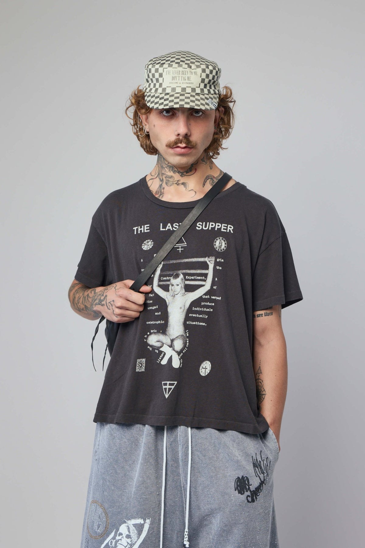 Enfants Riches Déprimés The Last Supper T-Shirt in faded black cotton
