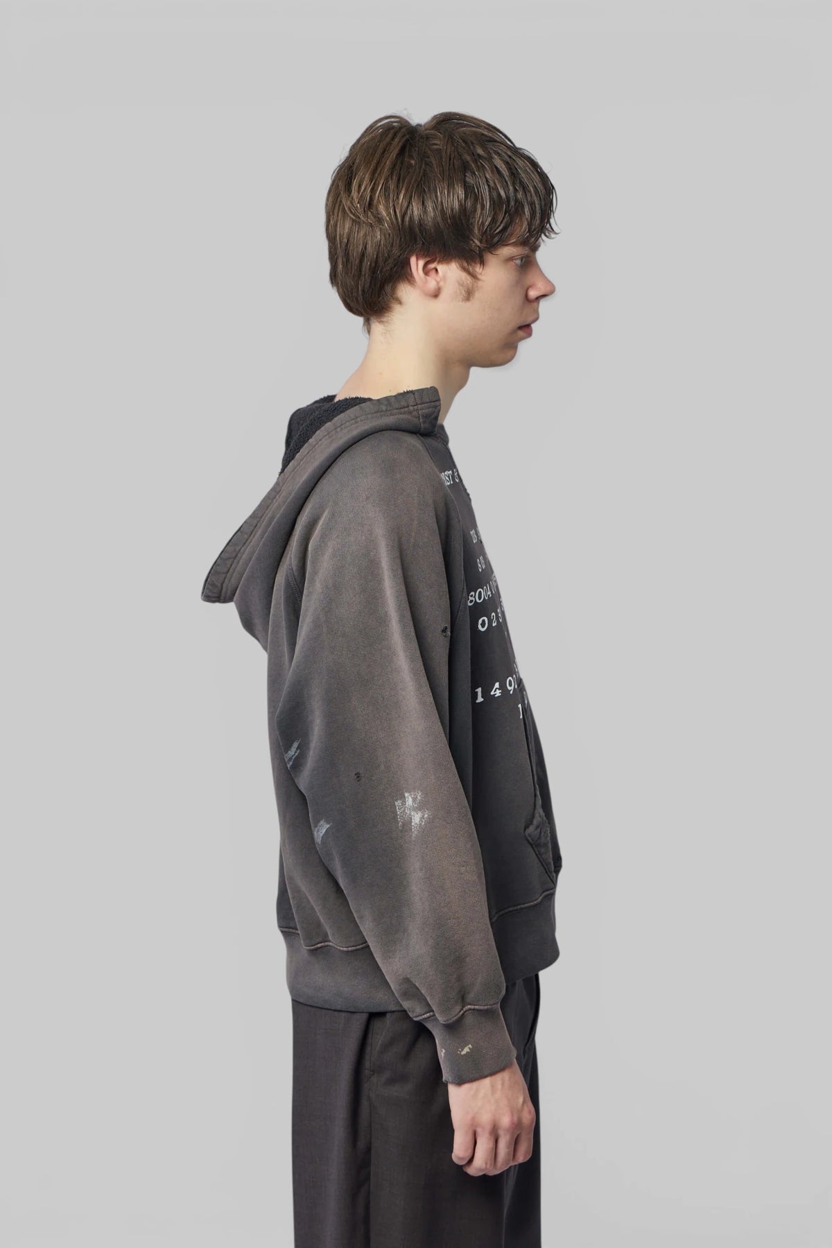 Detail shot of oversized hood on Voice Thrower Afterhood