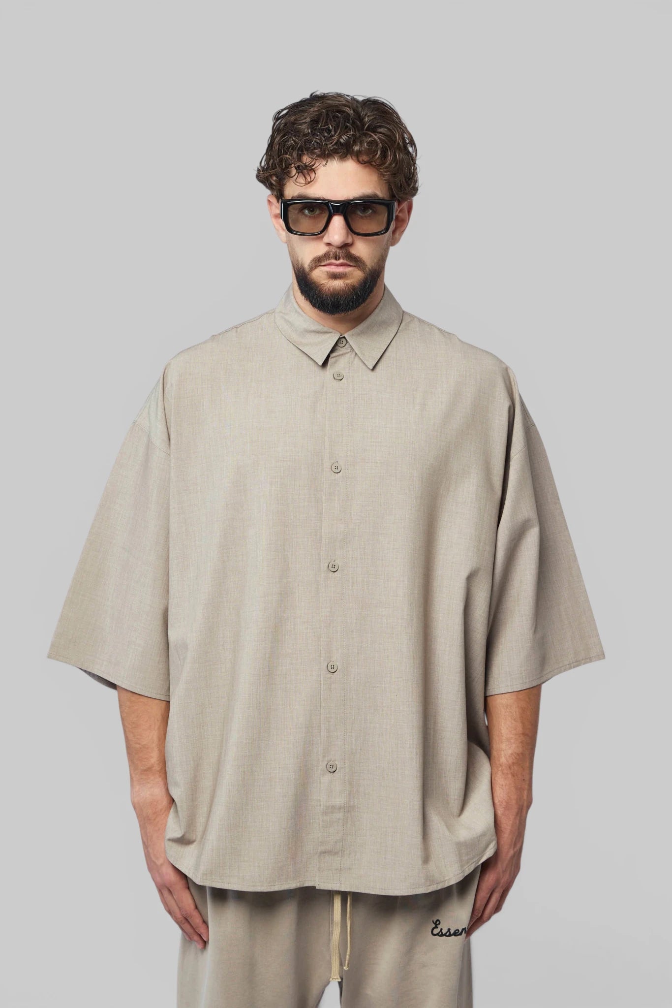 Fear Of God Essentials - 3/4 Sleeve Button Up Shirt - LABELS