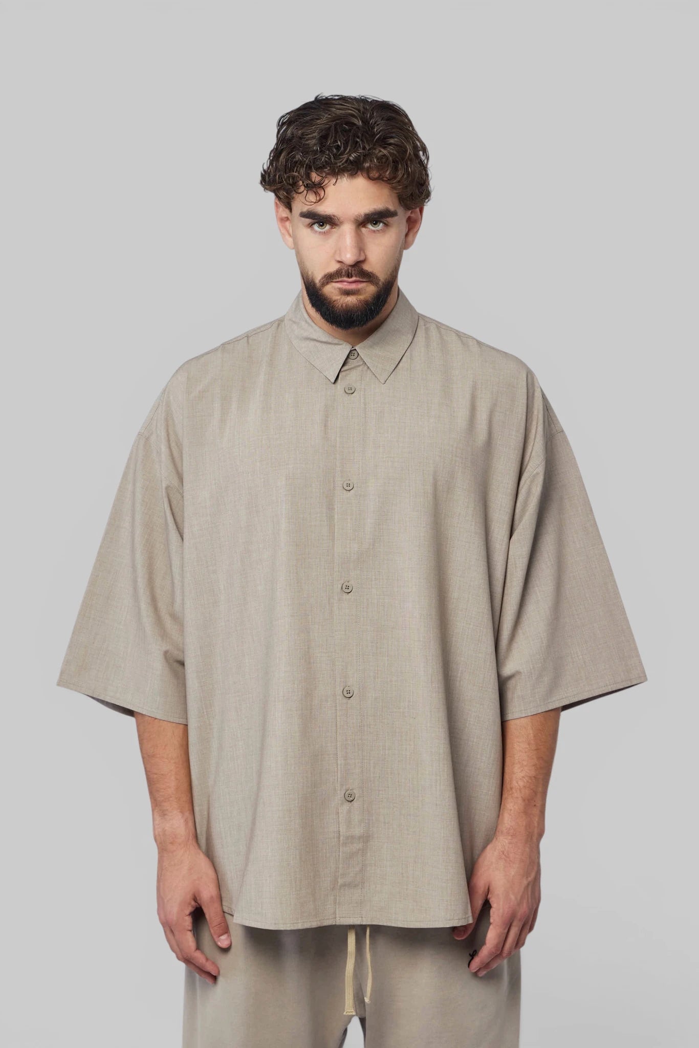 Fear Of God Essentials - 3/4 Sleeve Button Up Shirt - LABELS