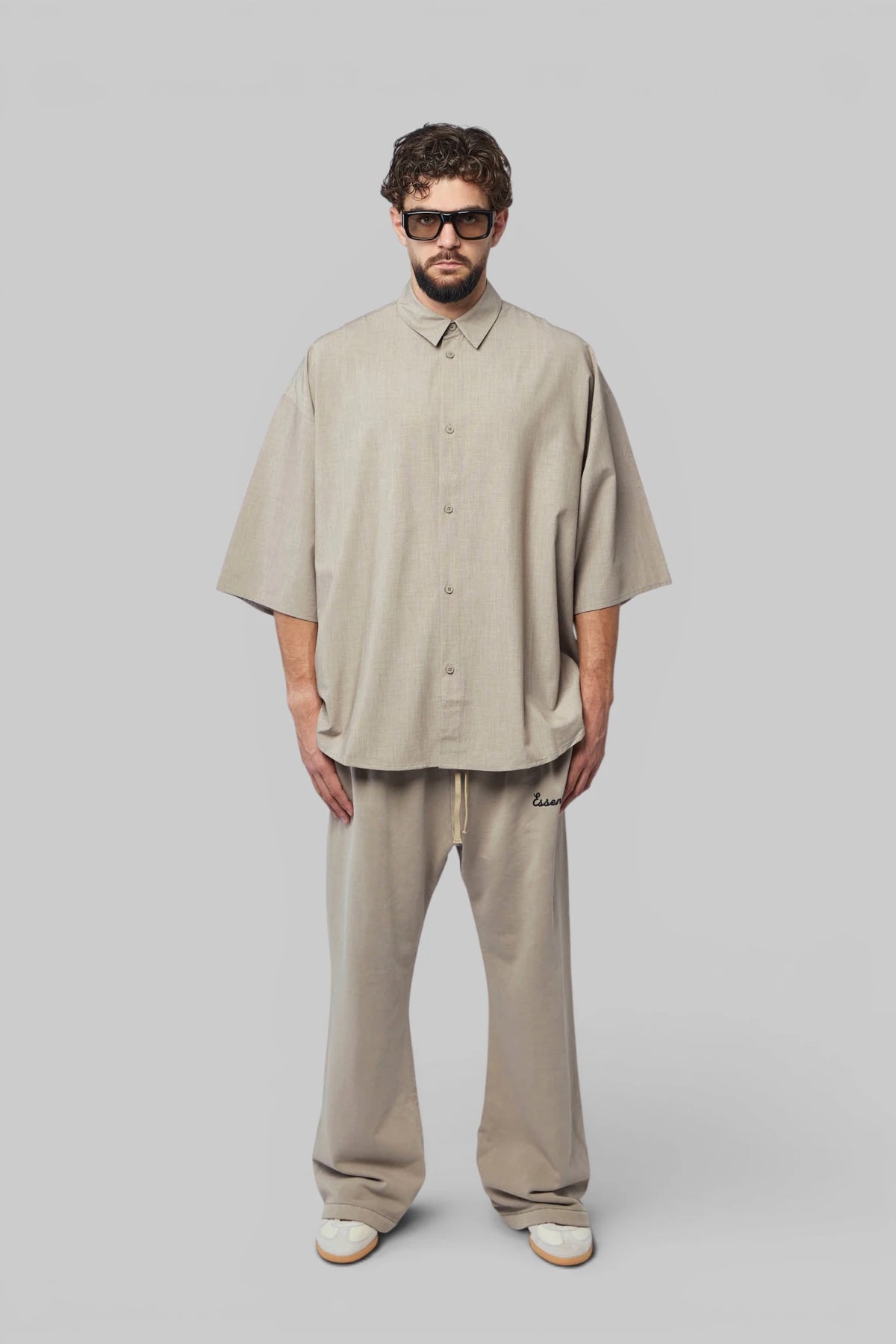 Fear Of God Essentials 3/4 Sleeve Button Up Shirt back detail