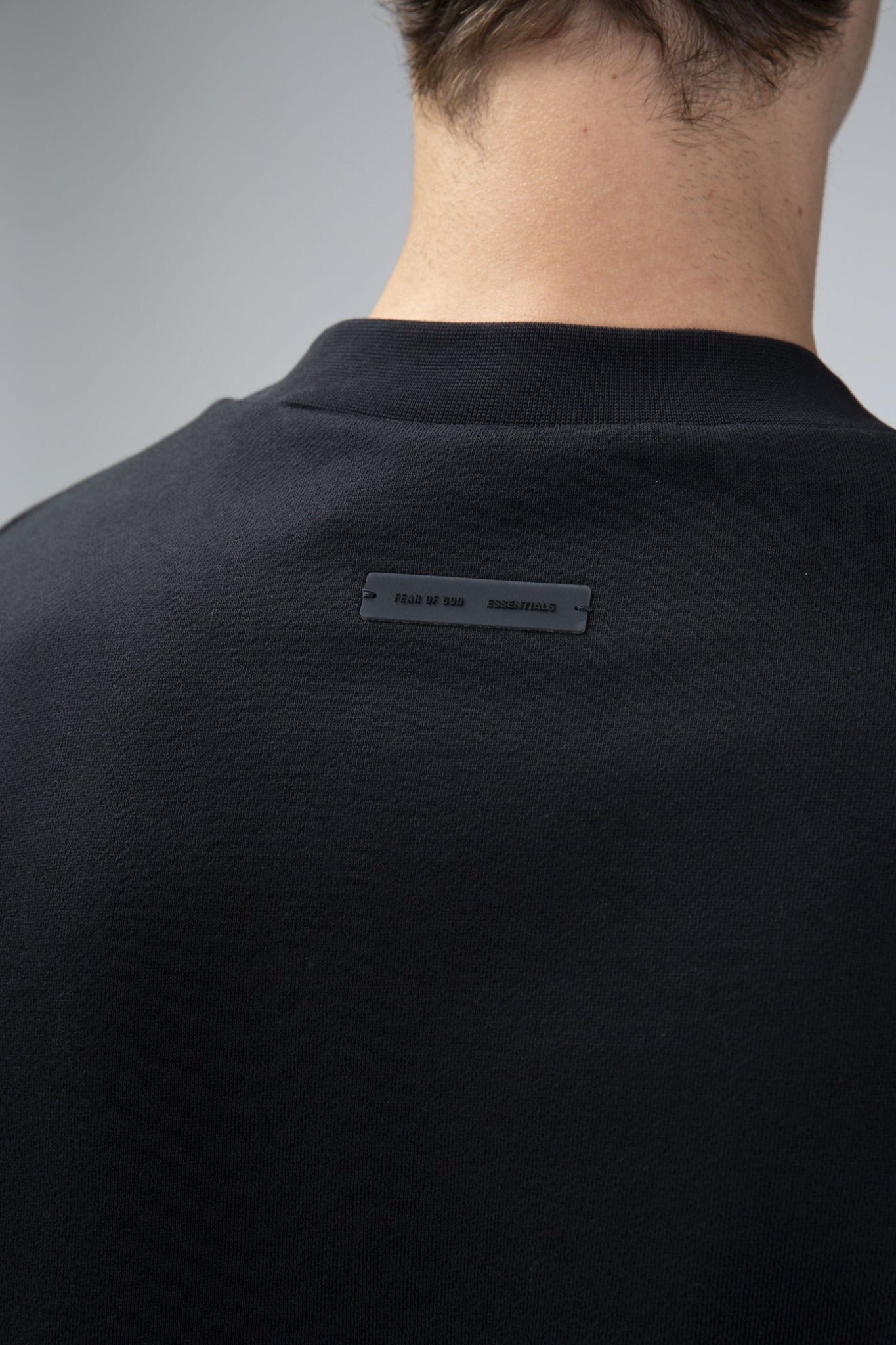 Fear of God Essentials - 90s Fit Fleece Crewneck Jet Black - LABELS
