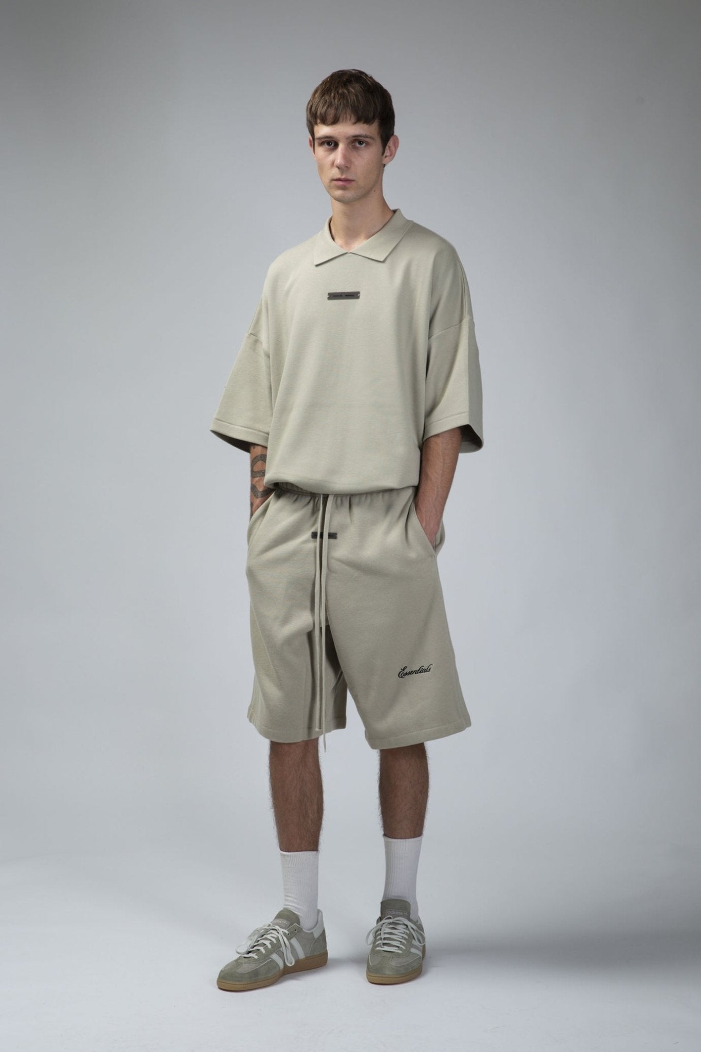 Fear of God Essentials - 90s Fit Piquet SS Polo Abbey Stone - LABELS