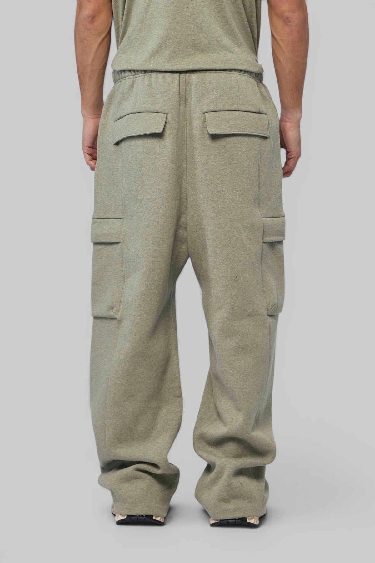 Close-up of cotton-polyester fabric on Fear Of God Essentials Cargo Pants
