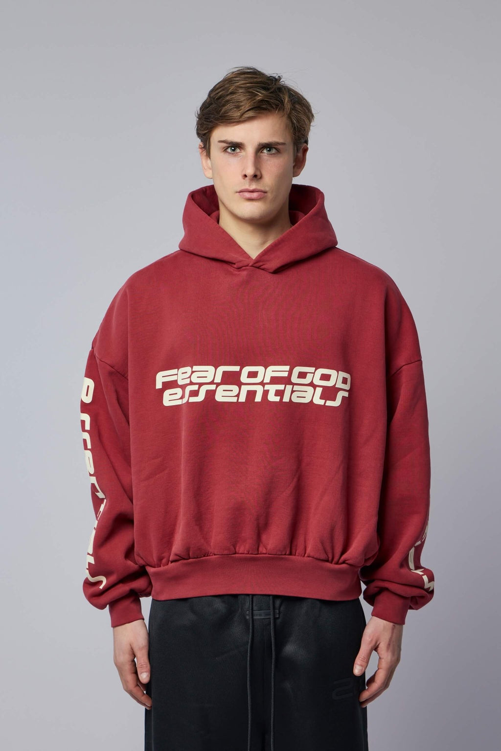 Fear of God Essentials - Cropped Relaxed Hoodie - LABELS