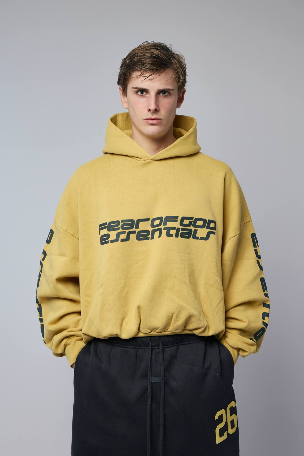 Fear of God Essentials - Cropped Relaxed Hoodie - LABELS