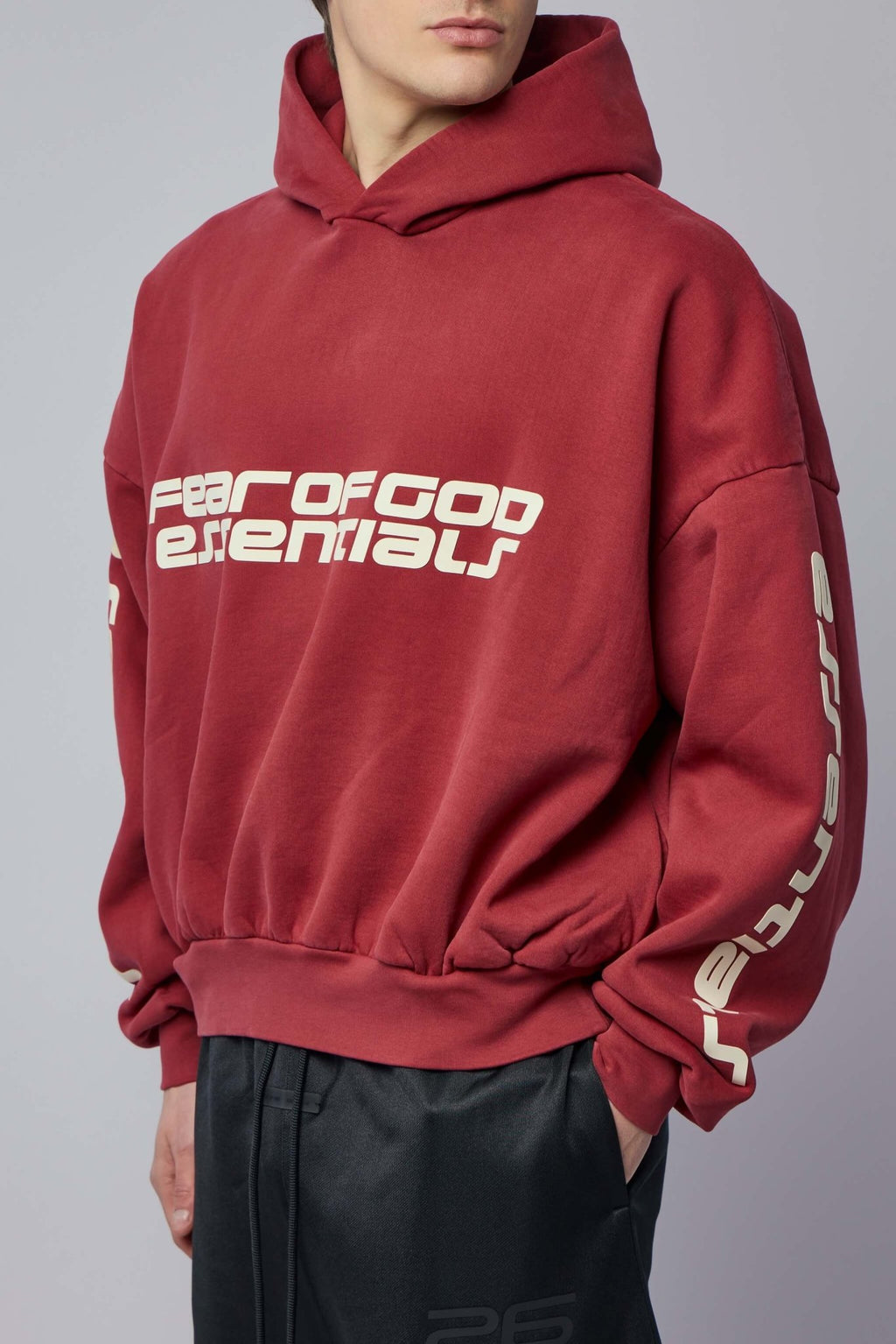 Fear of God Essentials - Cropped Relaxed Hoodie - LABELS