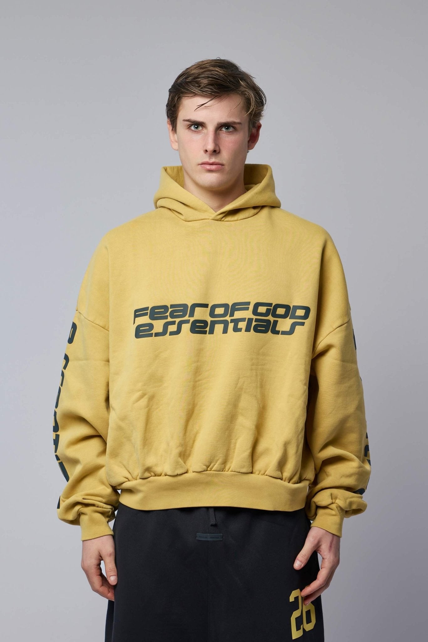 Fear of God Essentials - Cropped Relaxed Hoodie - LABELS