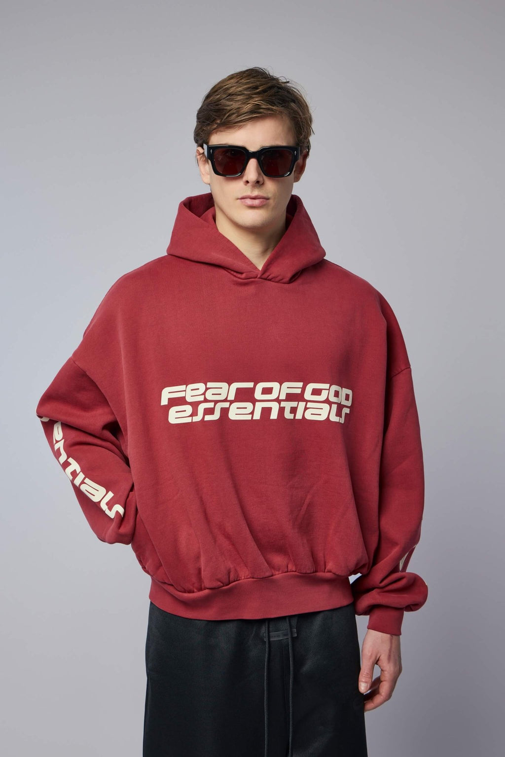 Fear of God Essentials - Cropped Relaxed Hoodie - LABELS