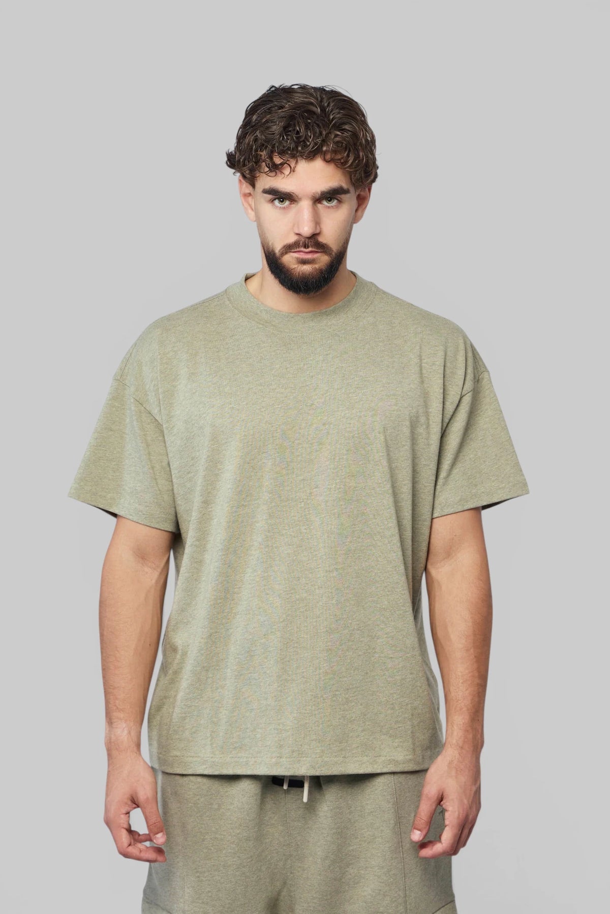 Close-up of Fear Of God Essentials T-Shirts fabric texture and crew neck