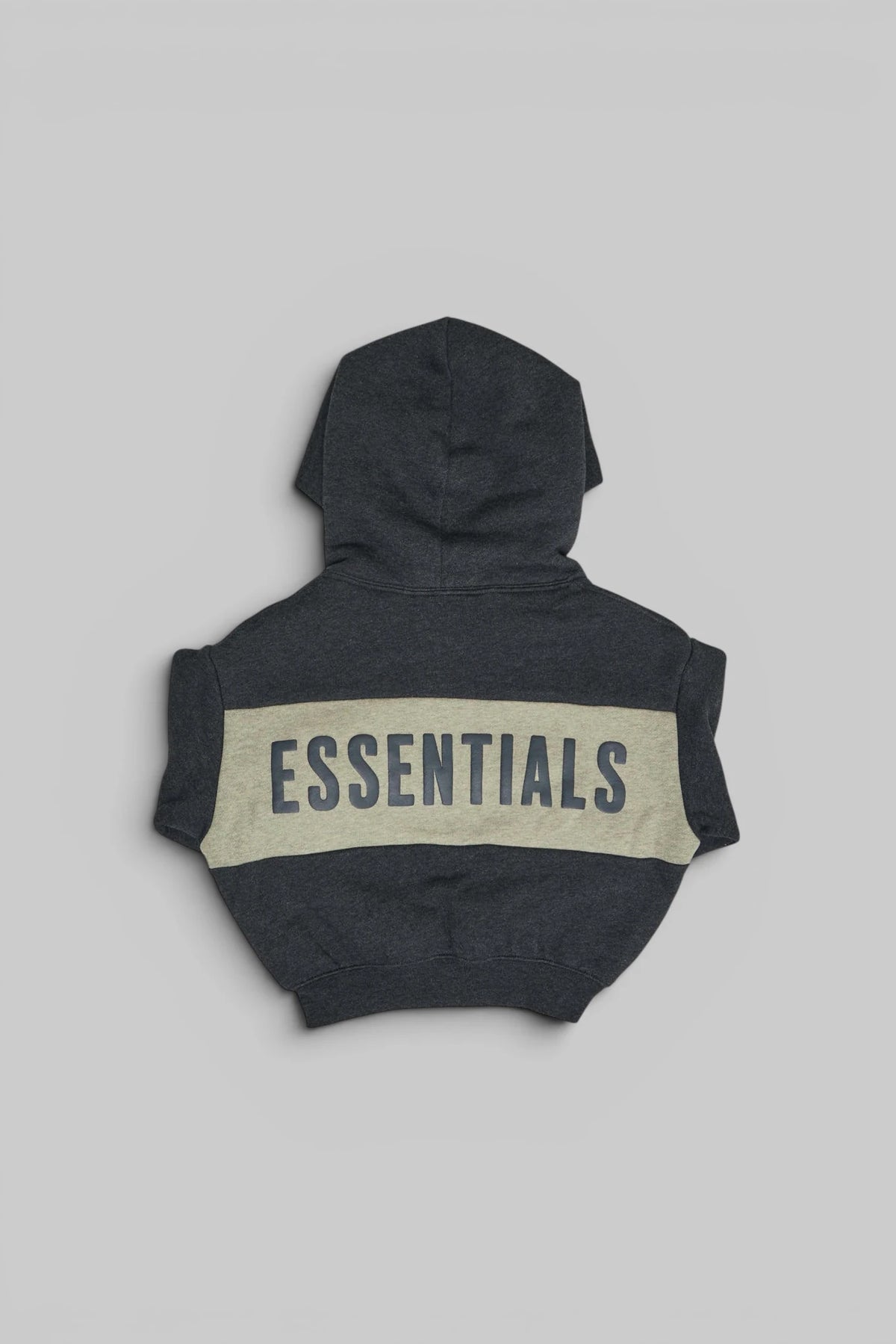 Fear of God Essentials kids hoodie back detail with panelling
