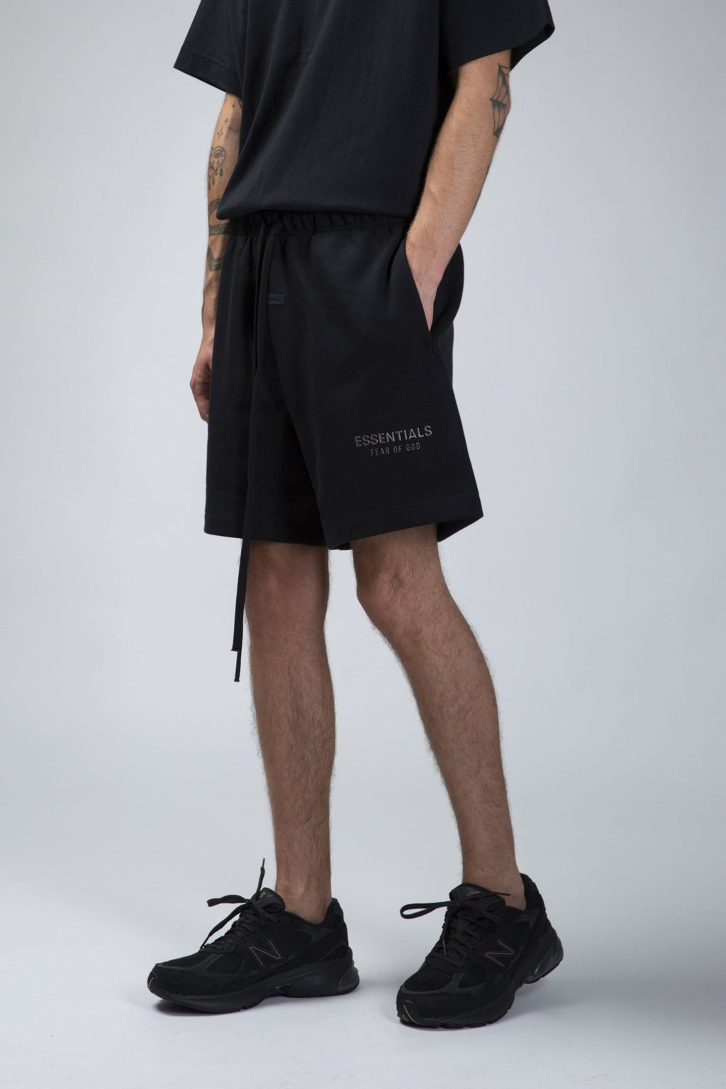 Fear of God Essentials - Soccer Fleece Shorts - Jet Black - LABELS