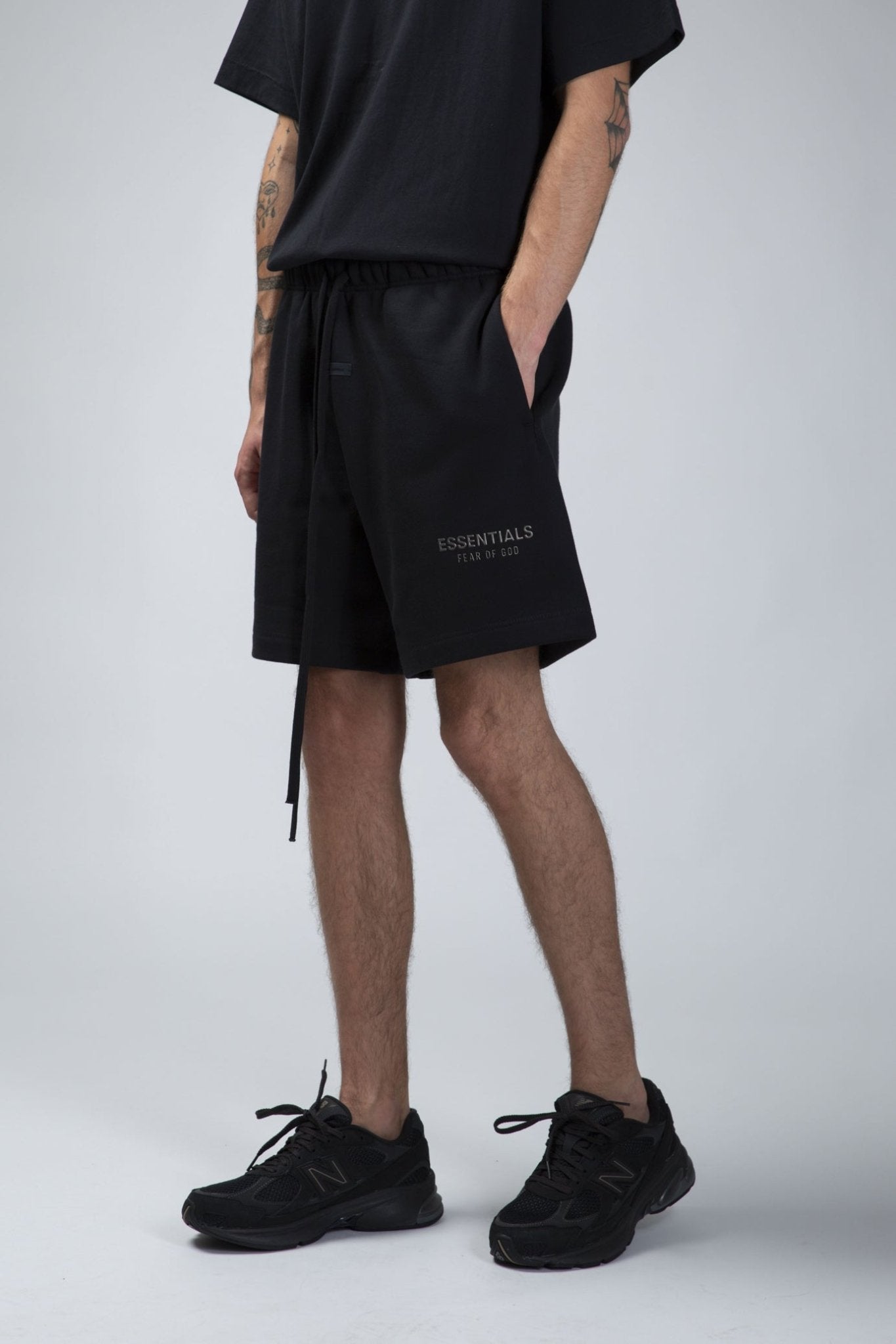 Fear of God Essentials - Soccer Fleece Shorts - Jet Black - LABELS