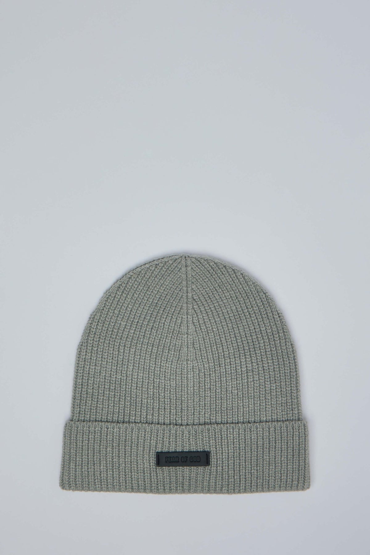 Fear of God Beanies in premium Merino Wool with ribbed knit texture and logo patch