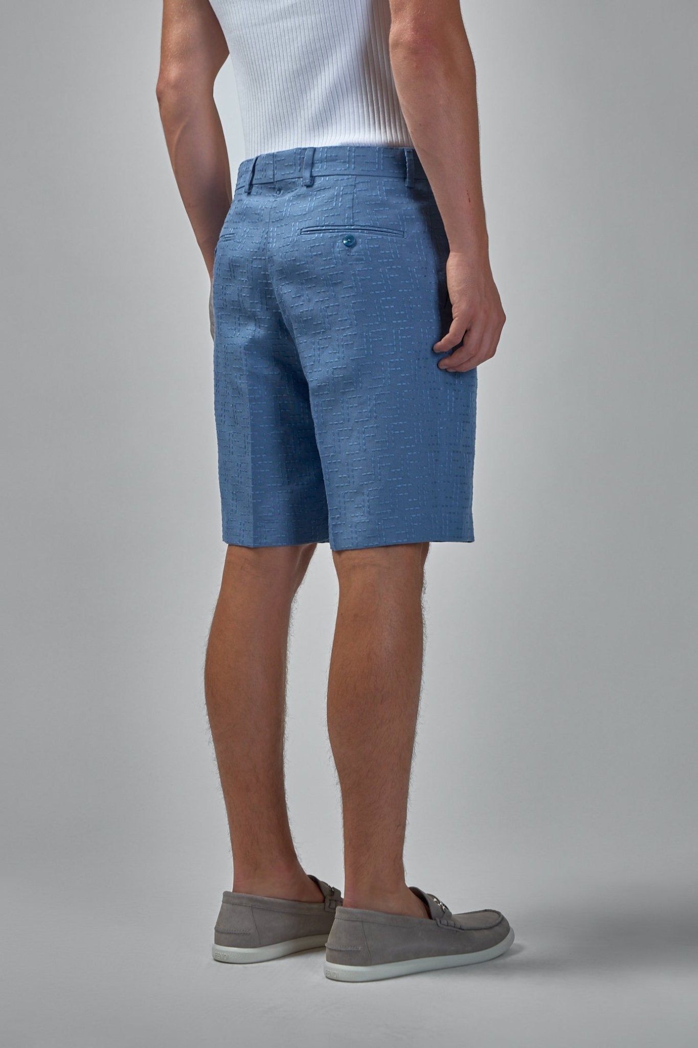 Fendi Shorts - Jacquard FF Bermuda Light Blue – LABELS