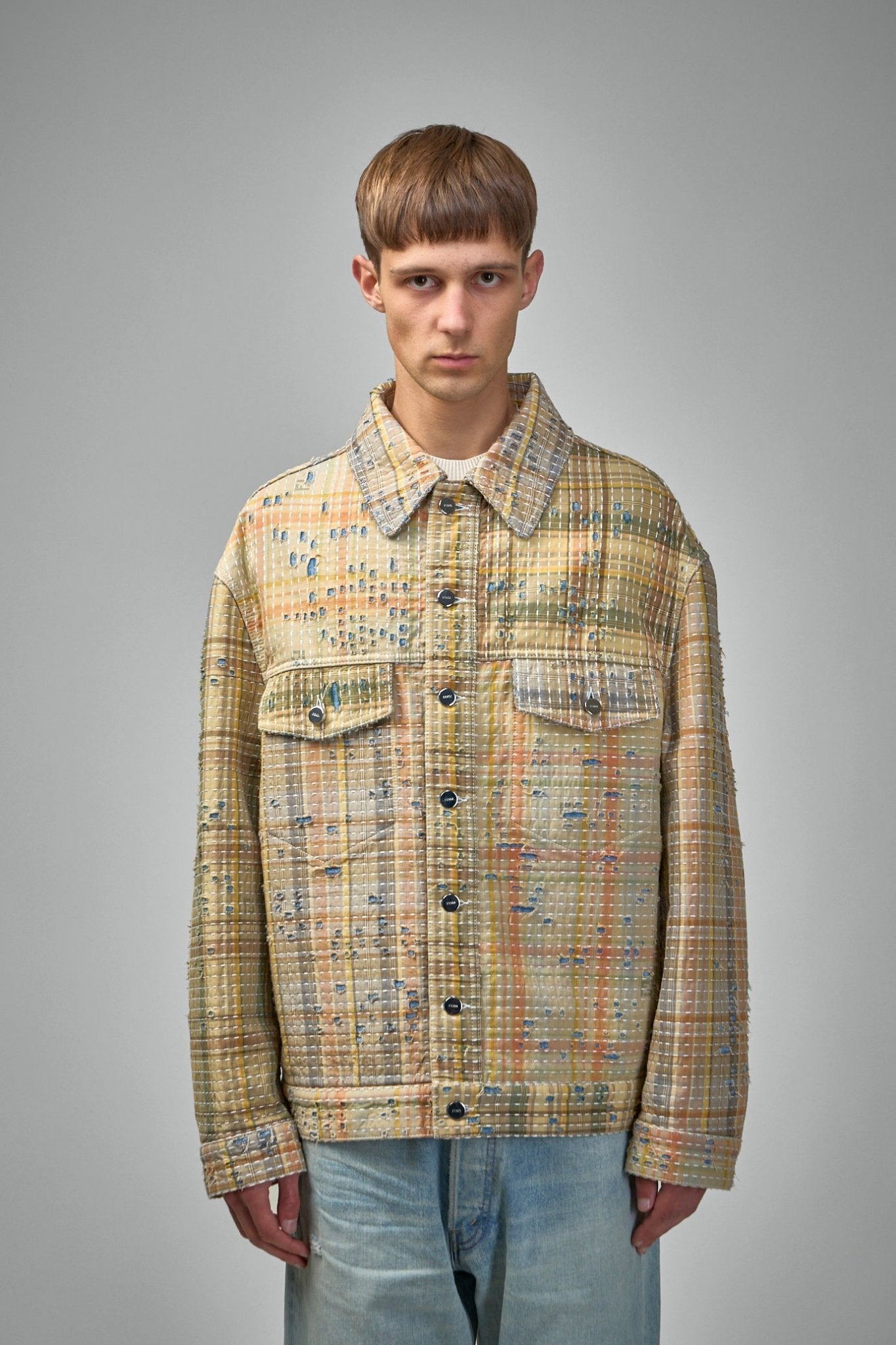FENDI ブリーチ ズッカ トラッカージャケット デニムジャケット Fendi Jackets - Patchwork Denim Style – LABELS