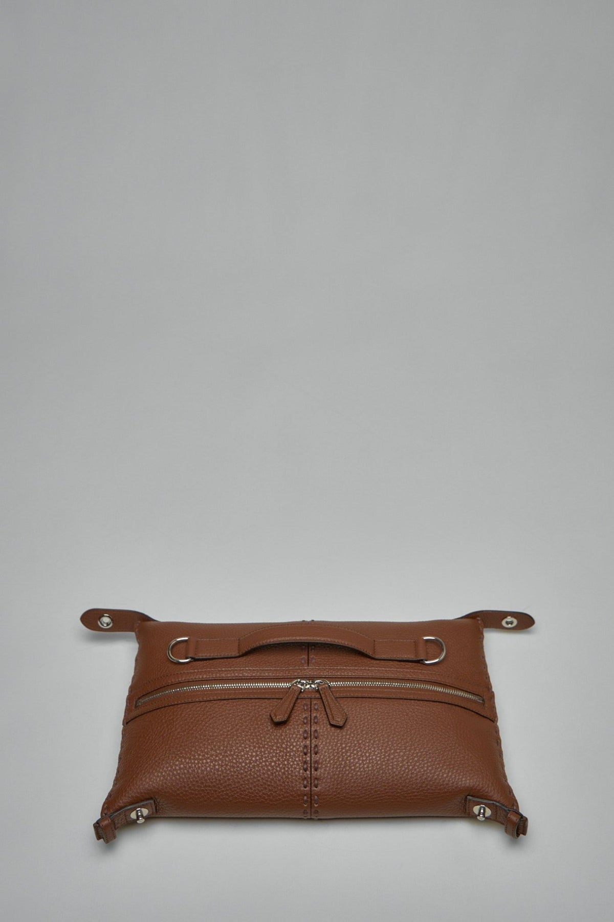 Fendi leather shoulder bag worn crossbody style with detachable strap