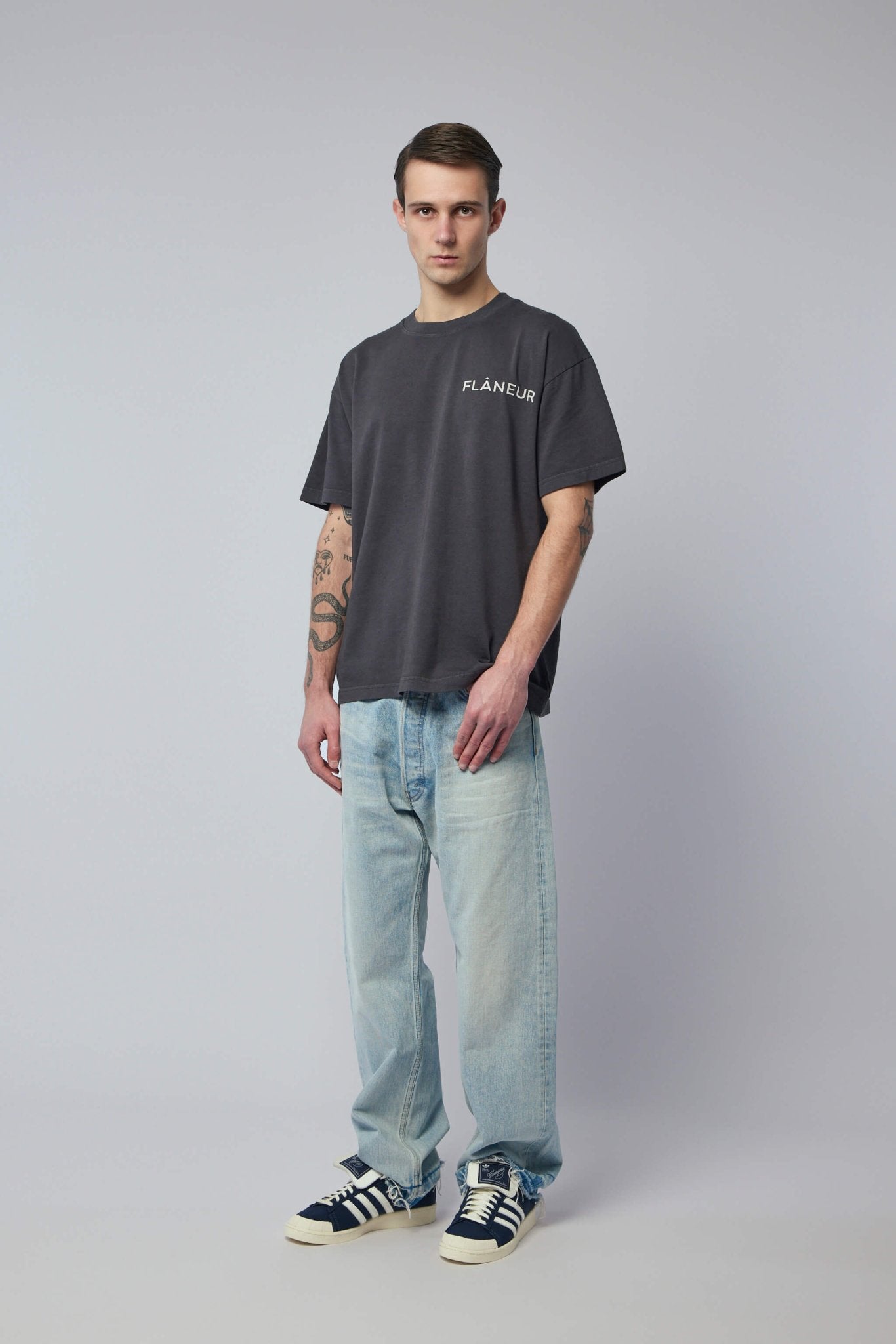 FLÂNEUR - Double Logo T-shirt Washed - LABELS