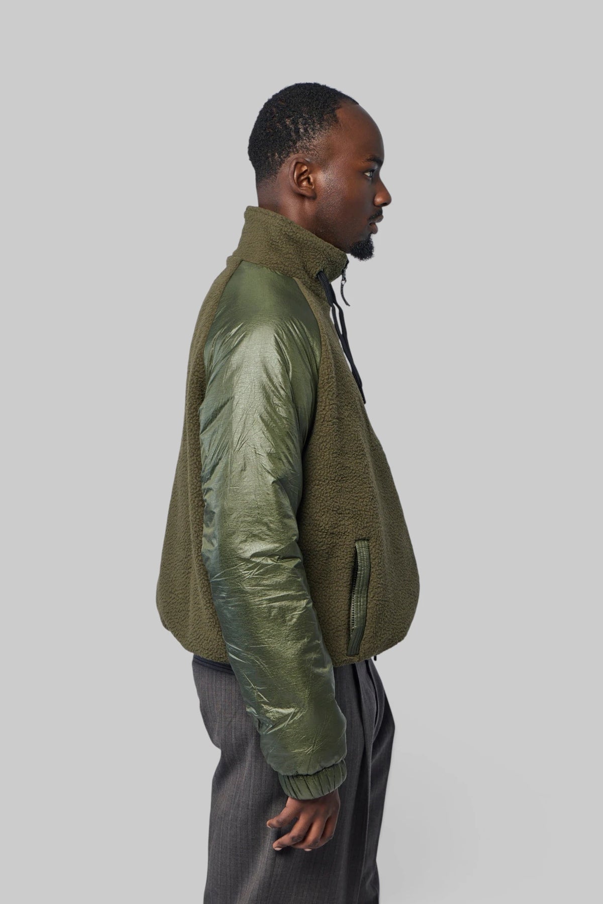 FLÂNEUR - Frosted Badge Fleece & Nylon Jacket - LABELS