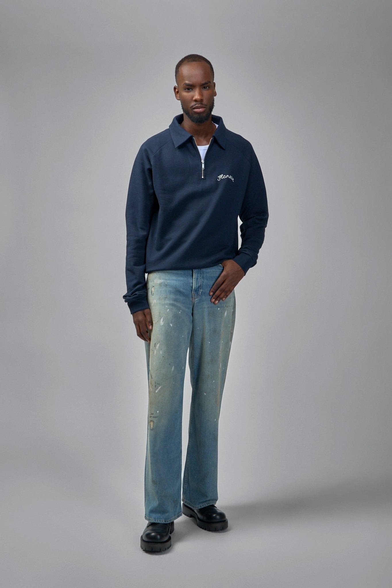 FLÂNEUR - Signature Raglan Zip Sweatshirt - LABELS