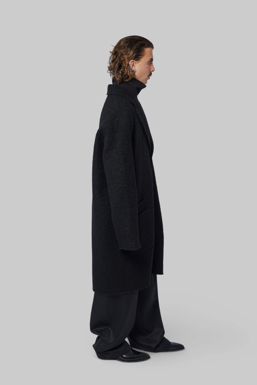 FREI-MUT - Kneelength Coat with Lapal Collar - LABELS