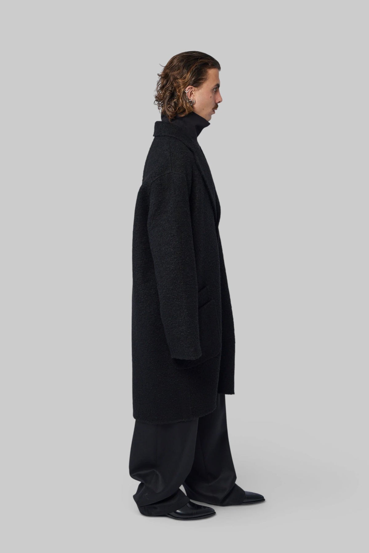 FREI-MUT - Kneelength Coat with Lapal Collar - LABELS