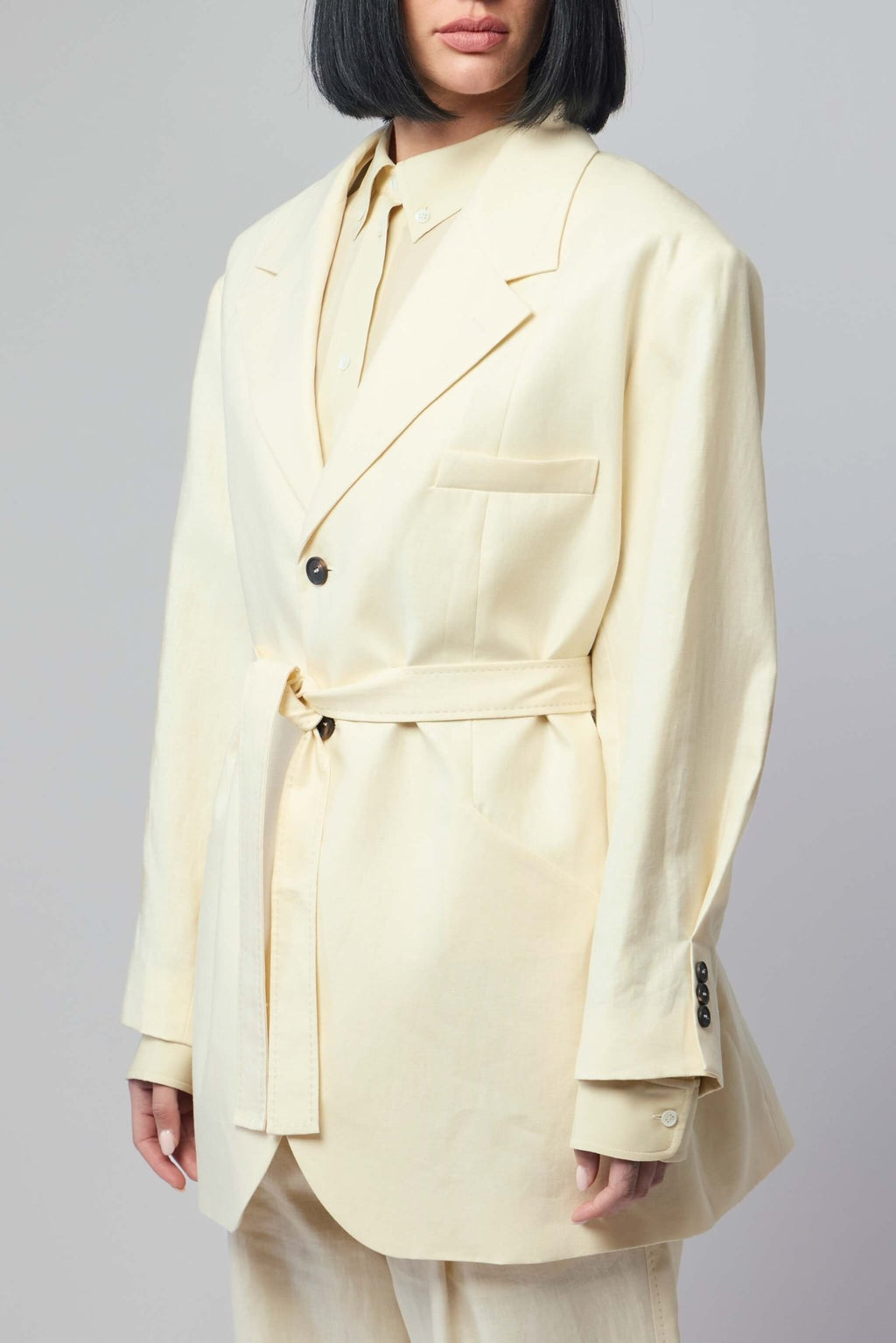 Frenken - Crush Linen Wrap Blazer - LABELS