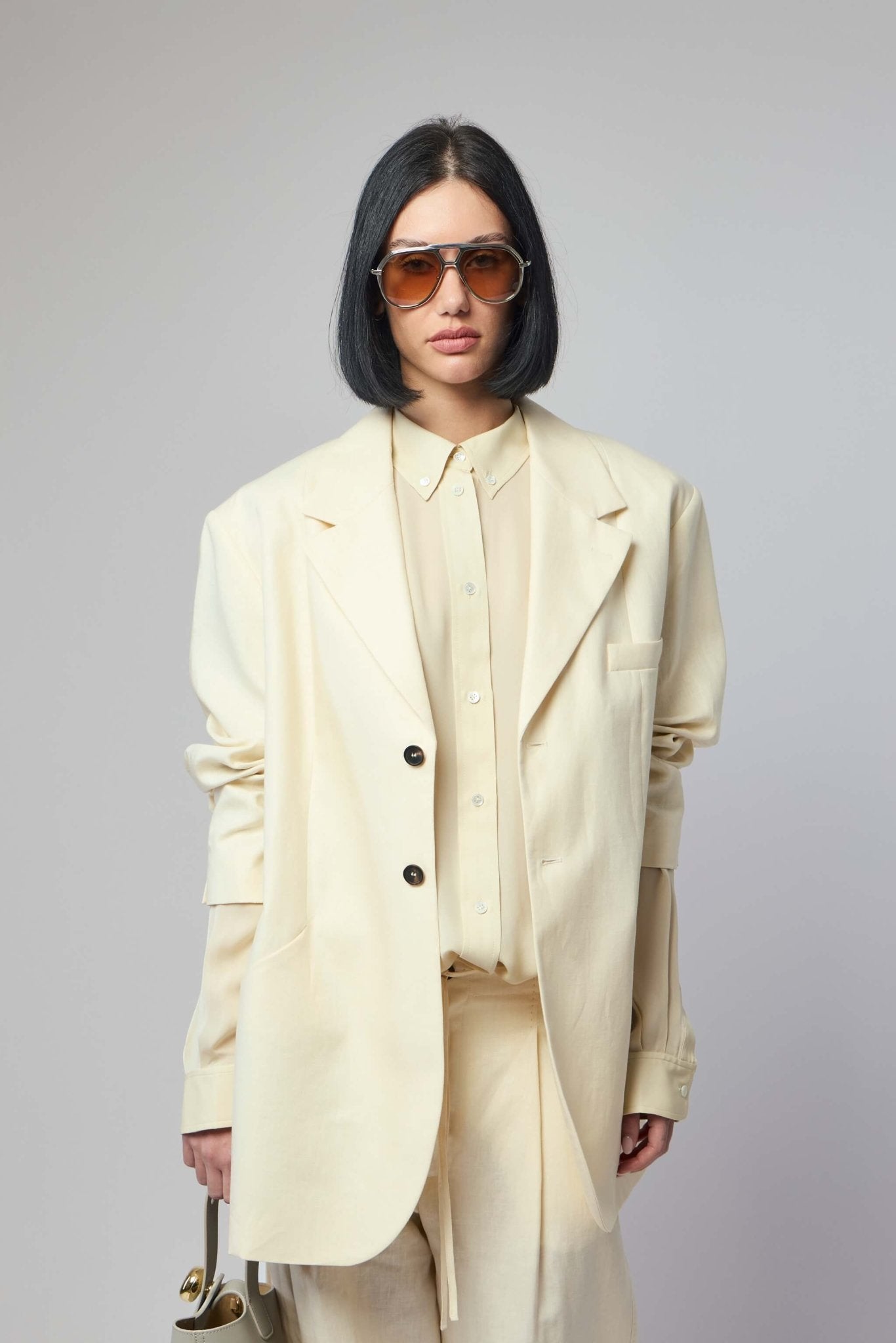 Frenken - Crush Linen Wrap Blazer - LABELS