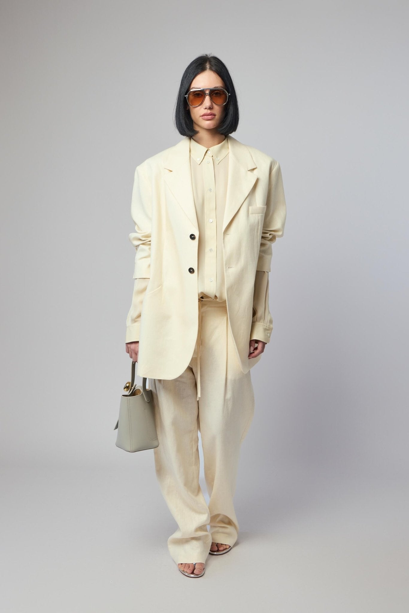 Frenken - Crush Linen Wrap Blazer - LABELS