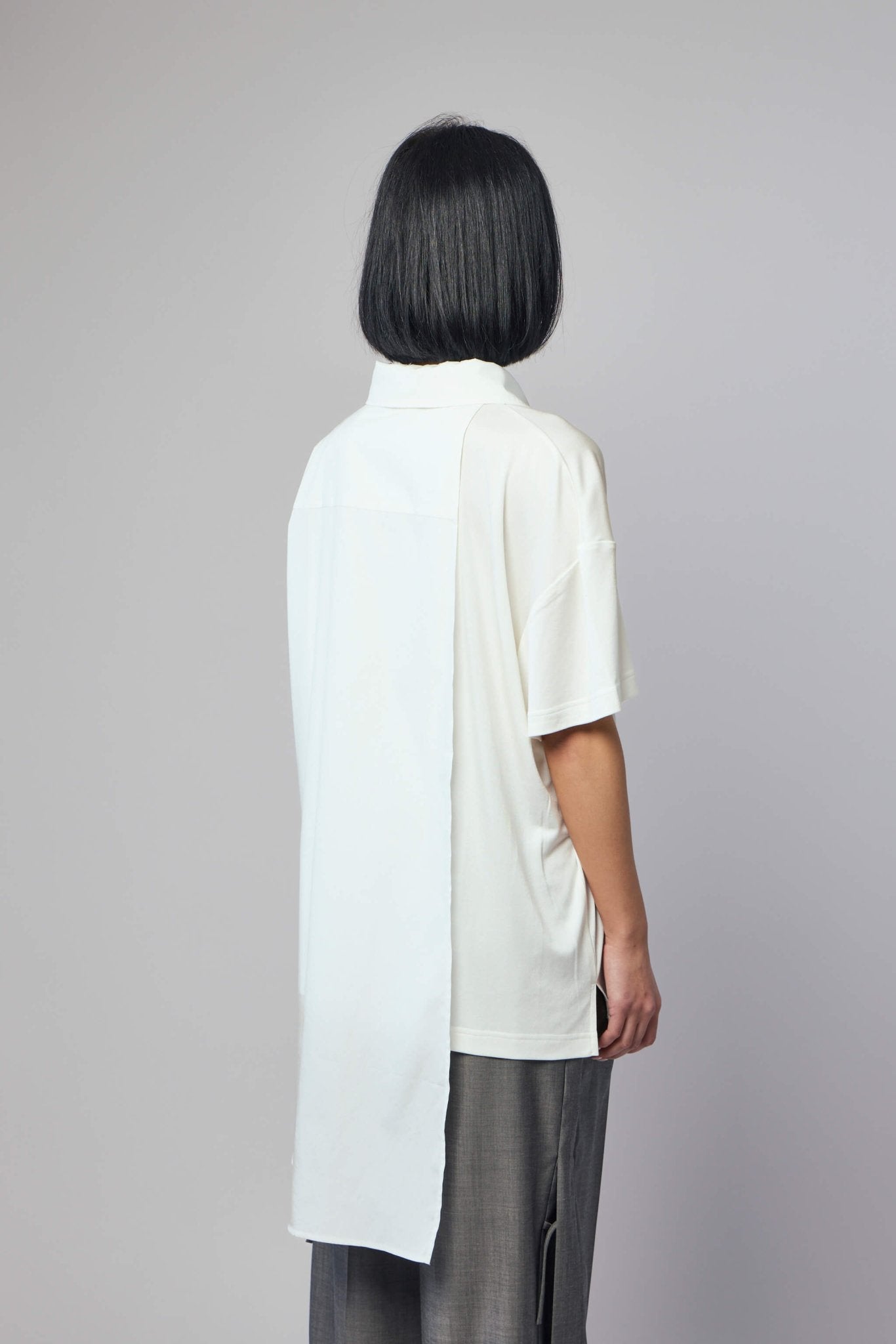 Frenken - Half Poplin Cotton Silk Jersey Top - LABELS