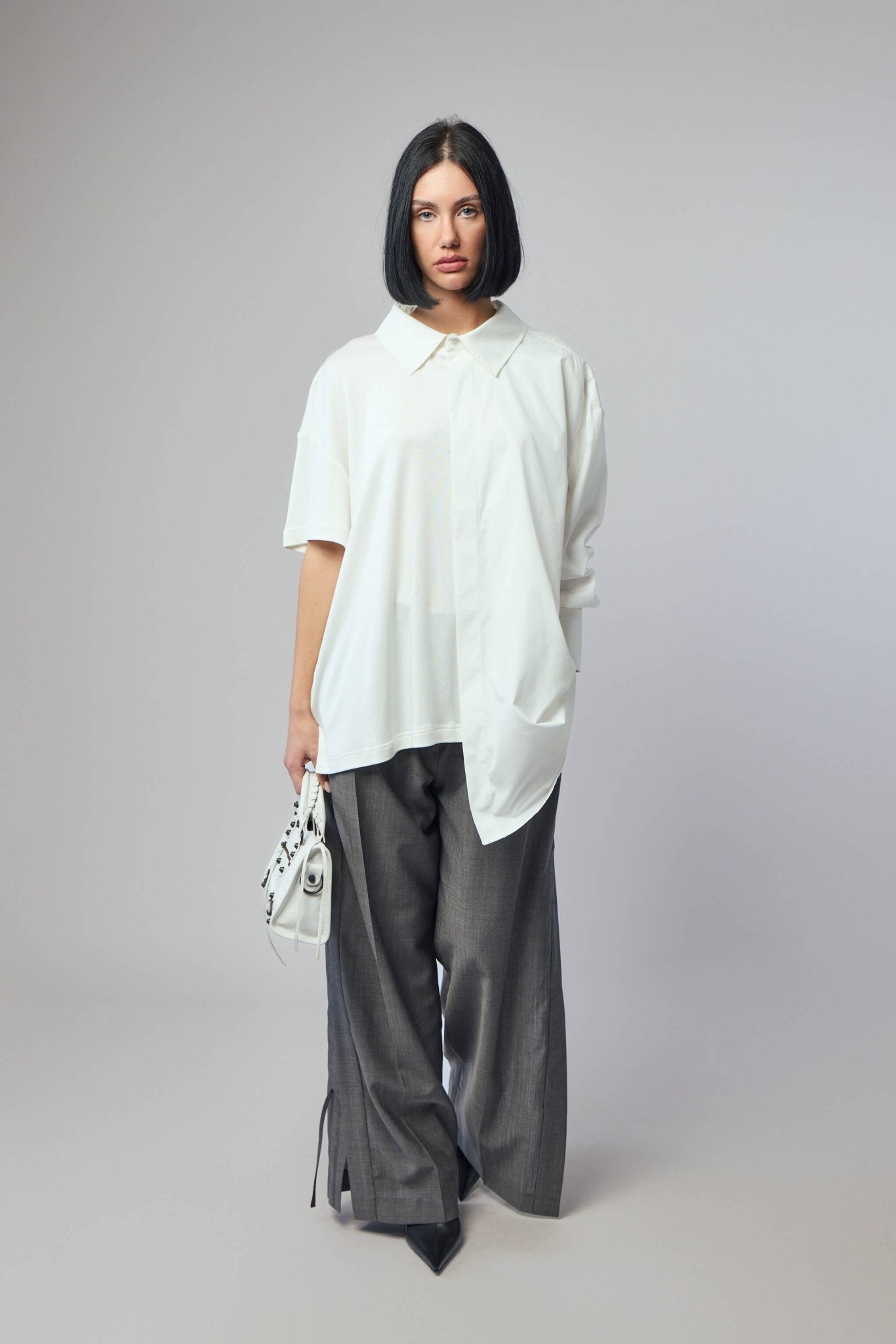 Frenken - Half Poplin Cotton Silk Jersey Top - LABELS