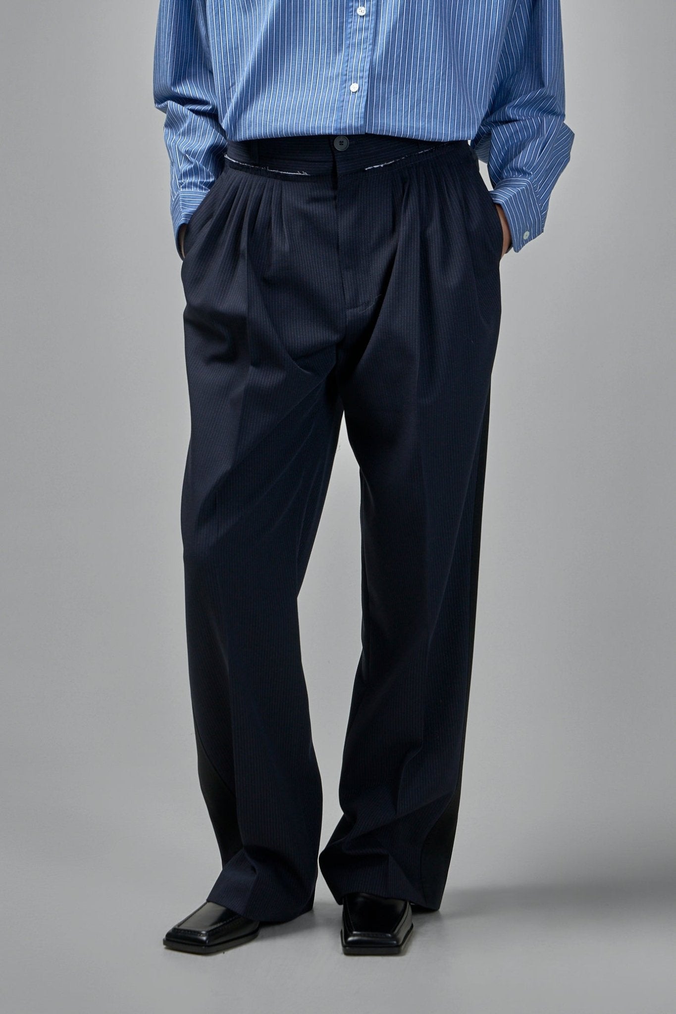 Frenken - Jump Pinstripe Pleat Pants - LABELS