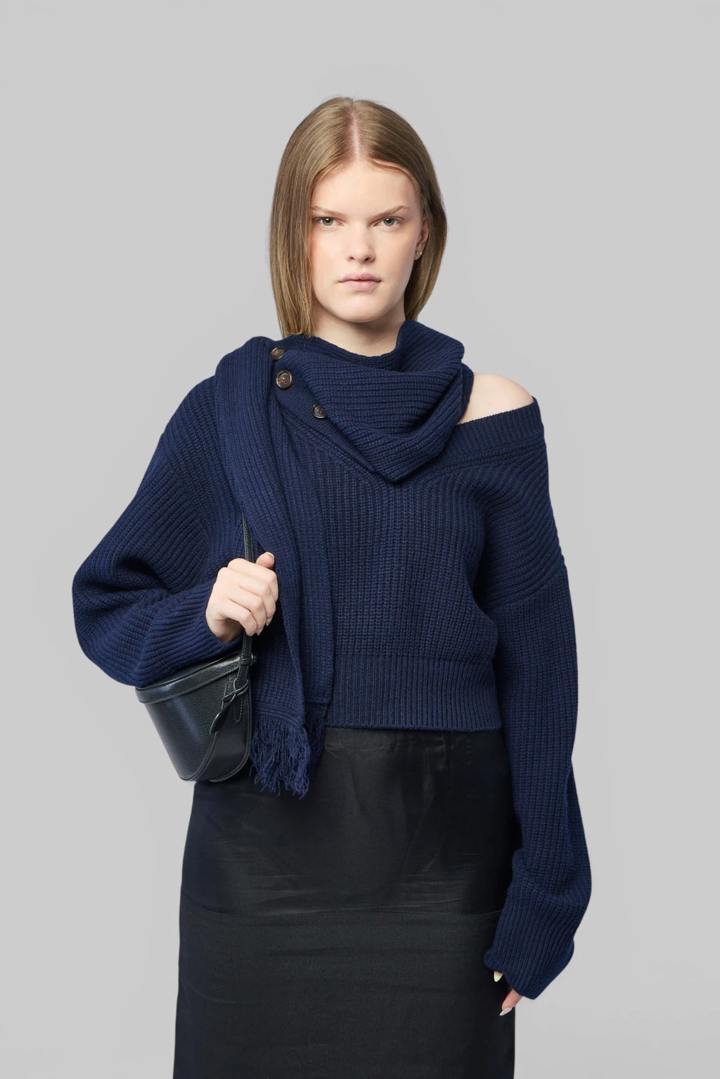Frenken - Line Scarf Wool/cash Knitted Jumper - LABELS