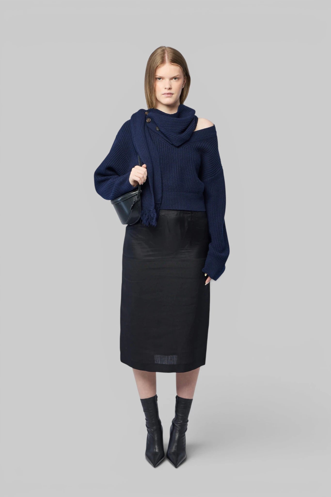 Frenken - Line Scarf Wool/cash Knitted Jumper - LABELS