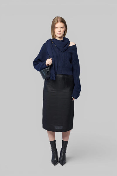 Line Scarf Wool/cash Knitted Jumper