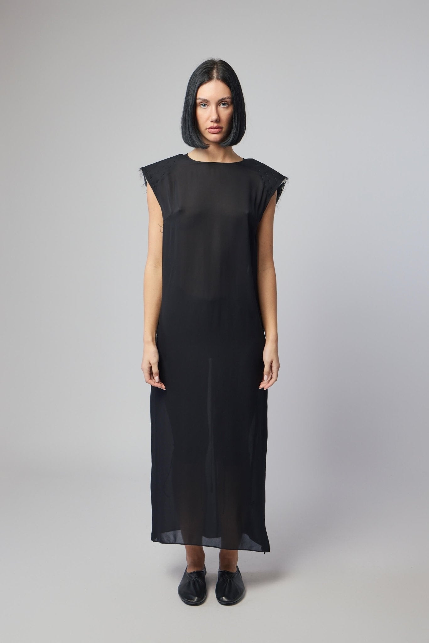 Frenken - Long Silk Georgette Dress - LABELS