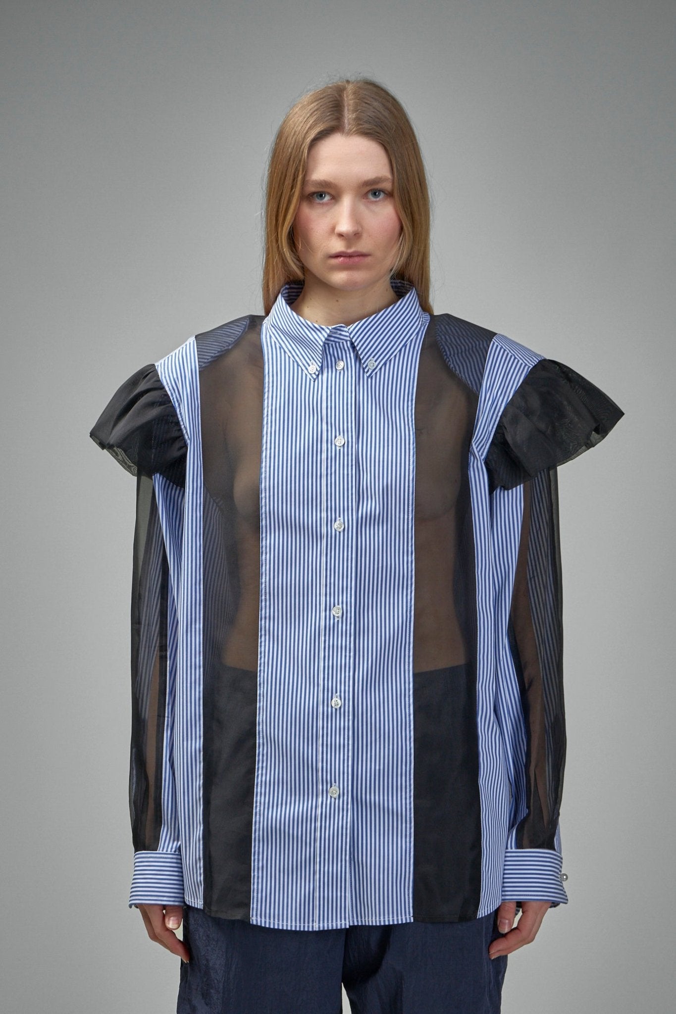 Frenken - Ralf Ruffled Sliced Oversized Shirt - LABELS