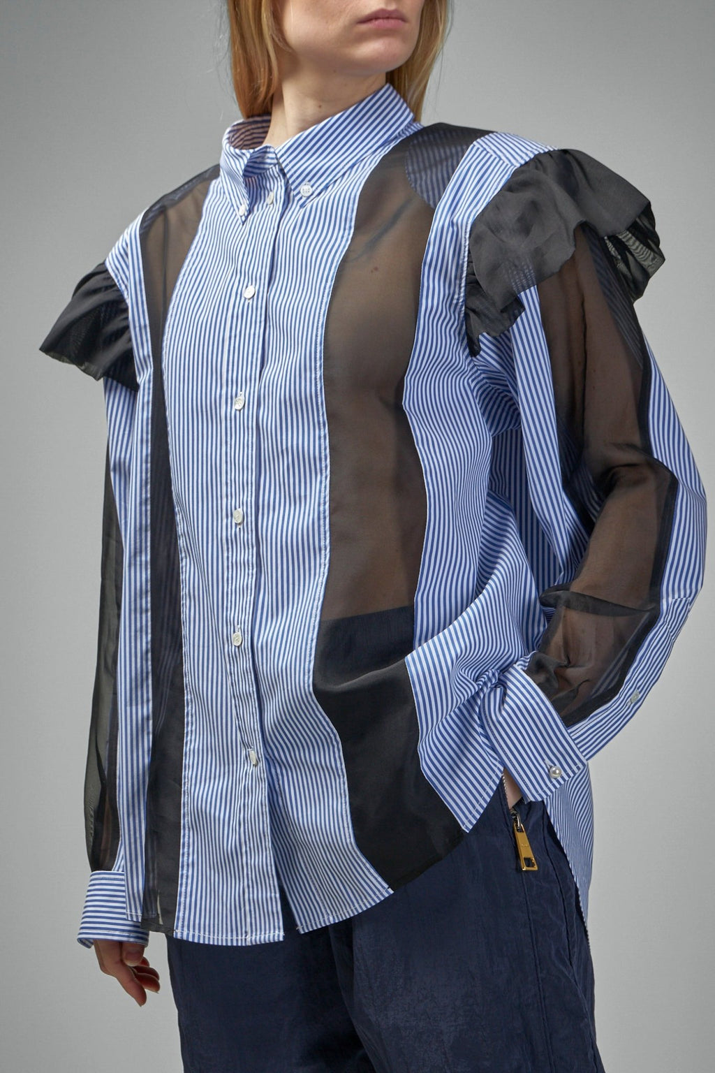 Frenken - Ralf Ruffled Sliced Oversized Shirt - LABELS