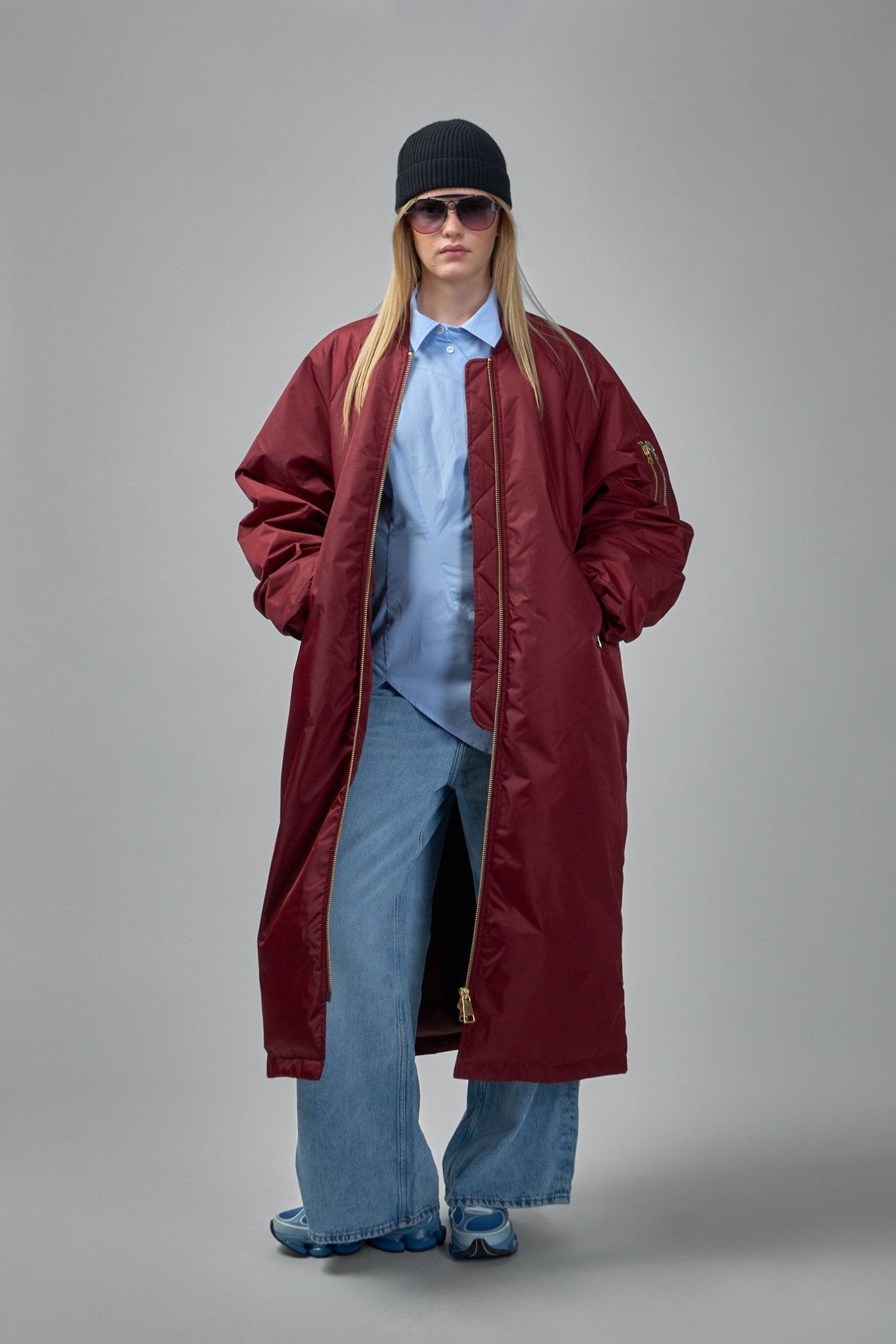 Frenken - Reward Long Nylon Bomber Jacket Coat - LABELS