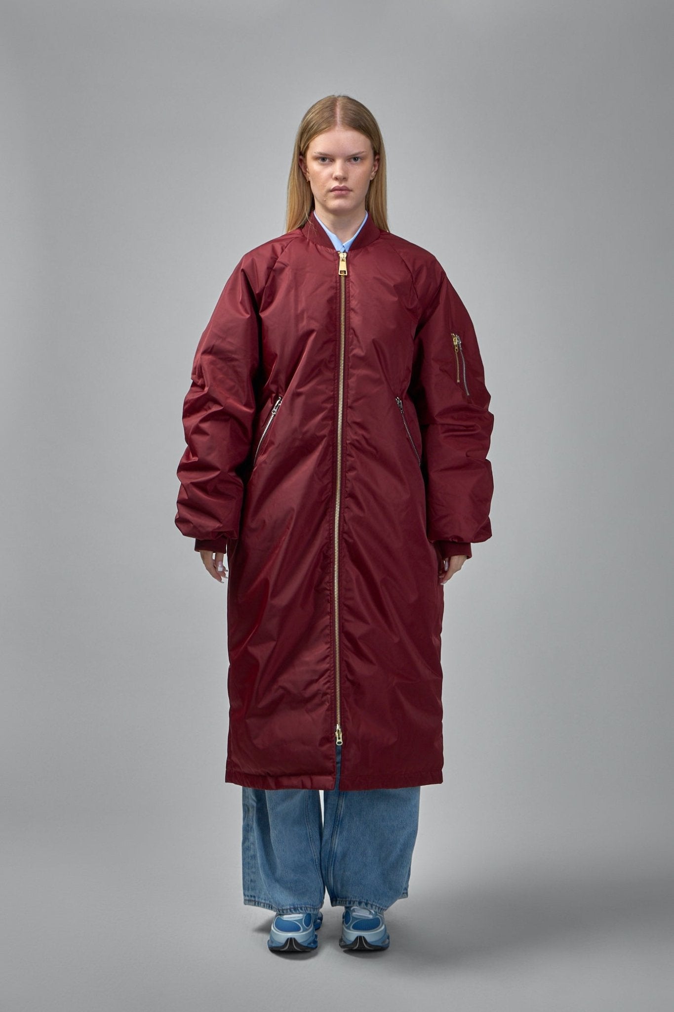 Frenken - Reward Long Nylon Bomber Jacket Coat - LABELS