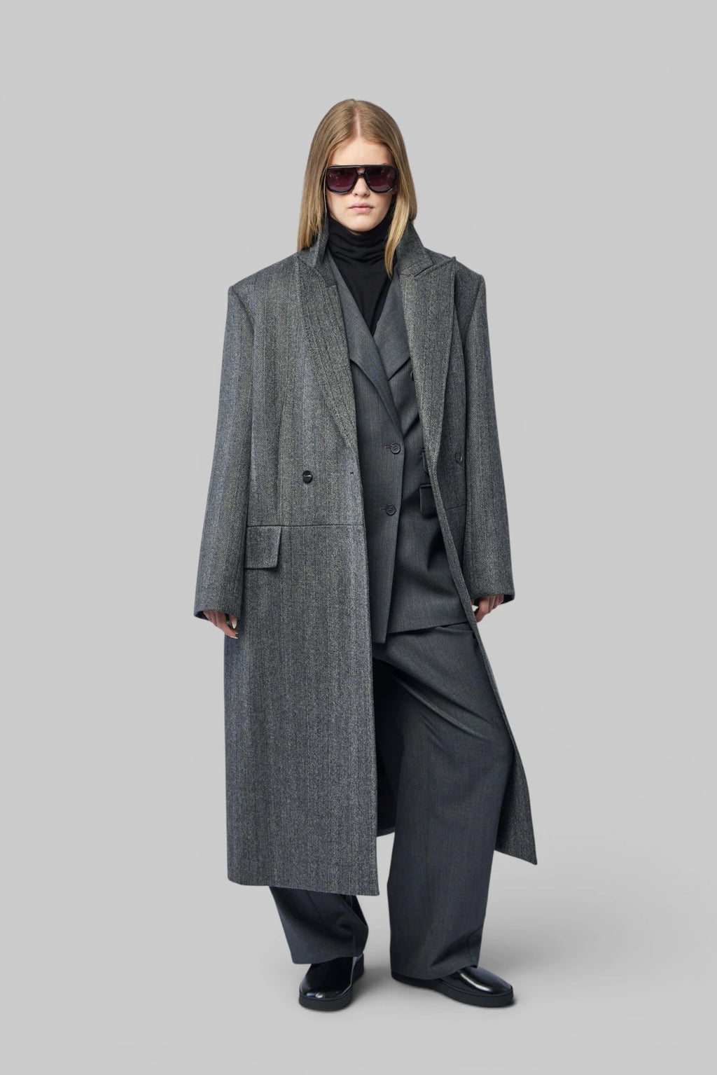 Frenken - Rework Haringbone Mens Coat - LABELS