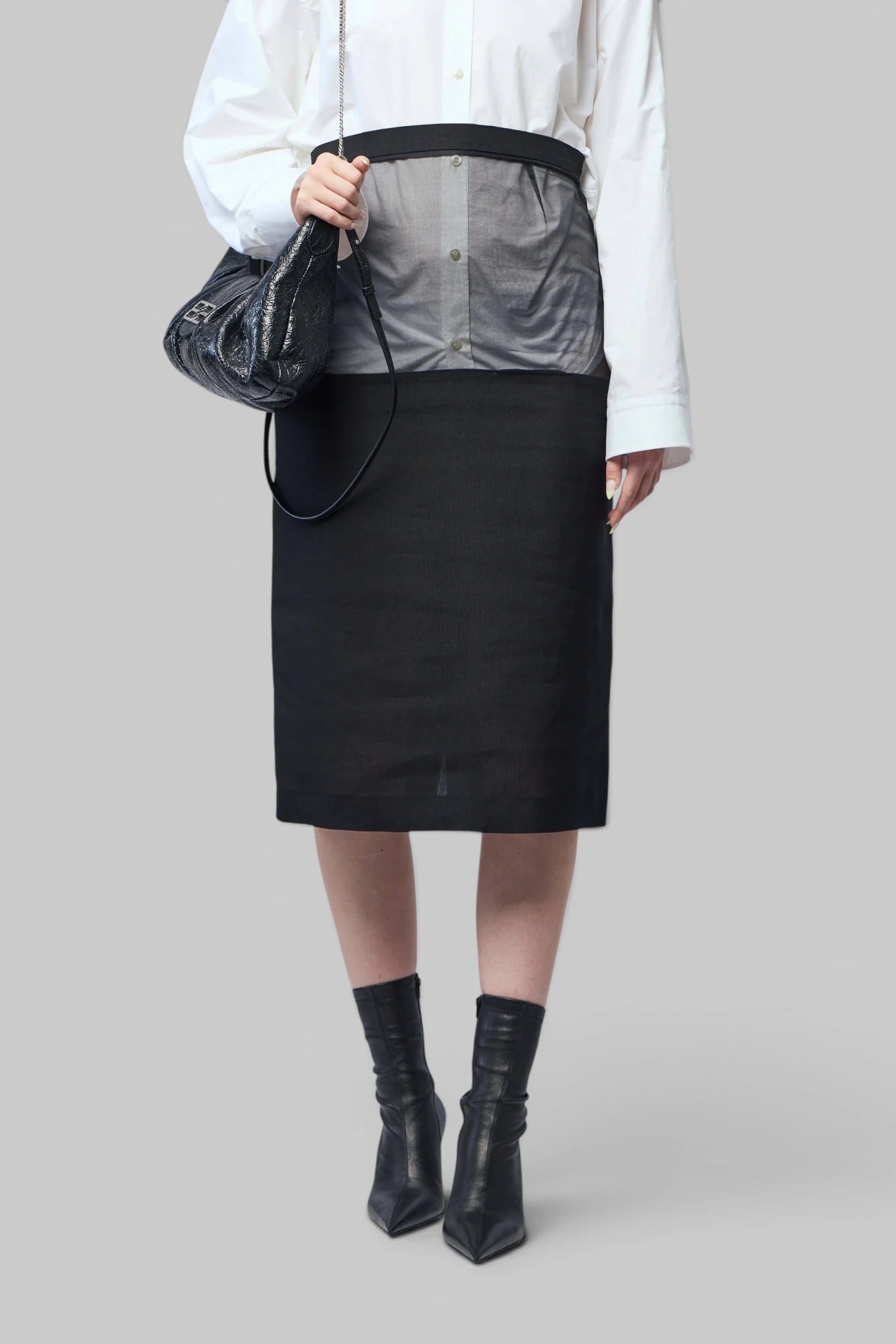 Frenken - Stroke Sliced Organza Skirt - LABELS