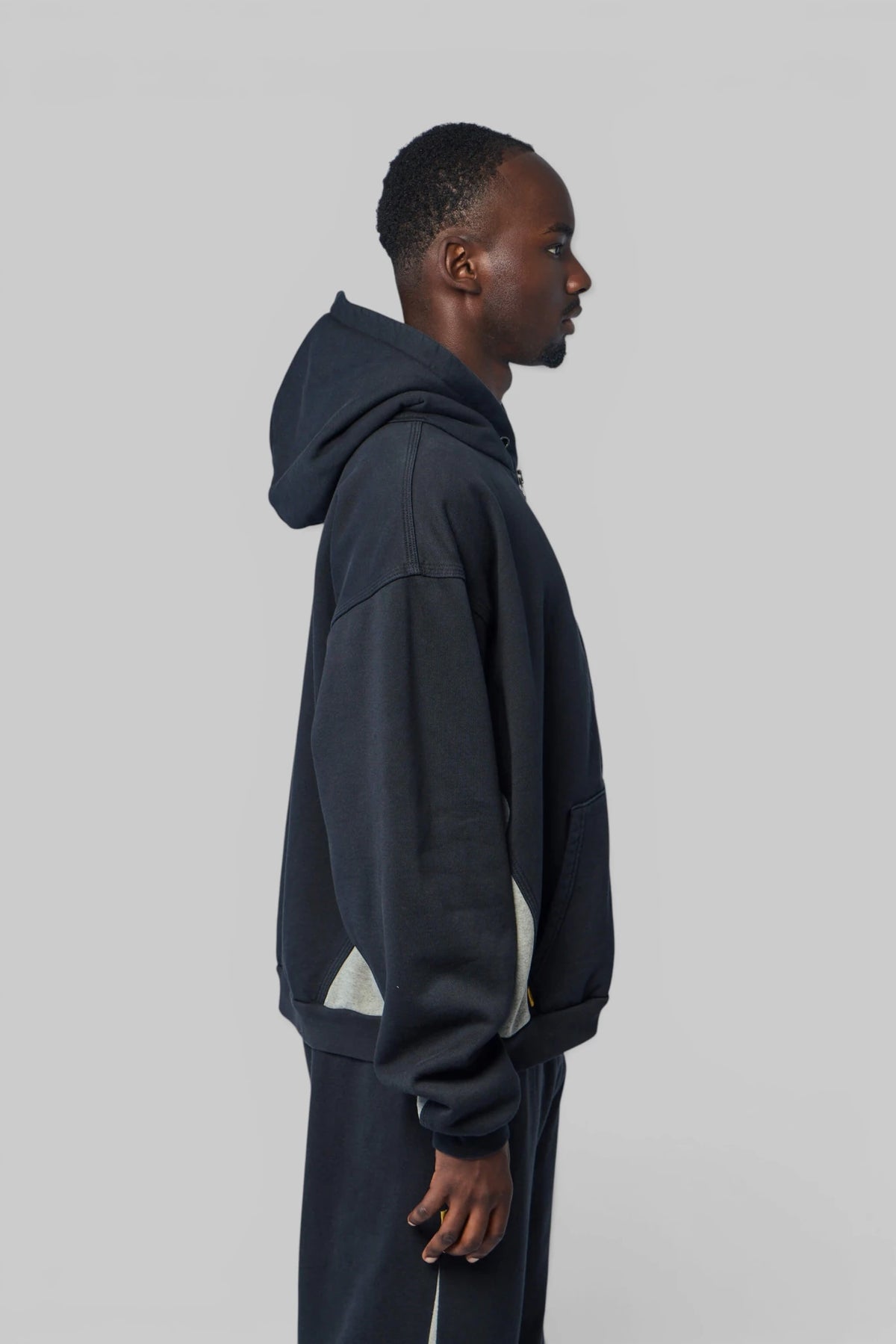 Back view showing distressed finish of Gallery Dept. sweatshirt