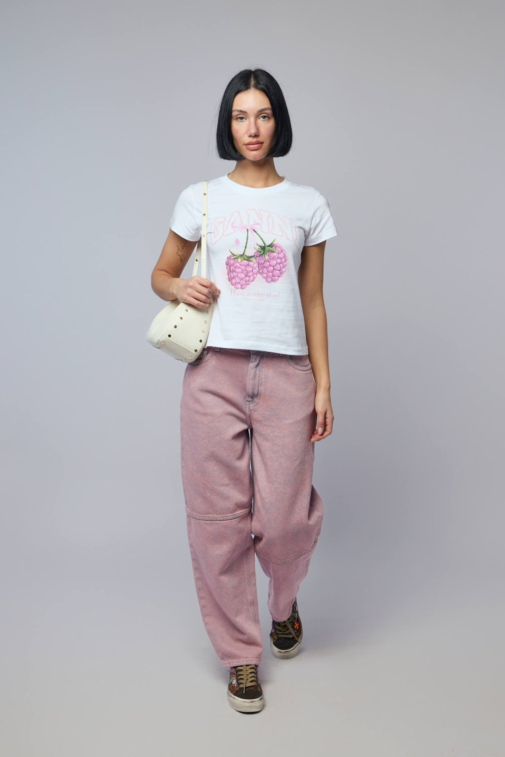 Ganni - Baby Fit T-shirt Raspberry - LABELS