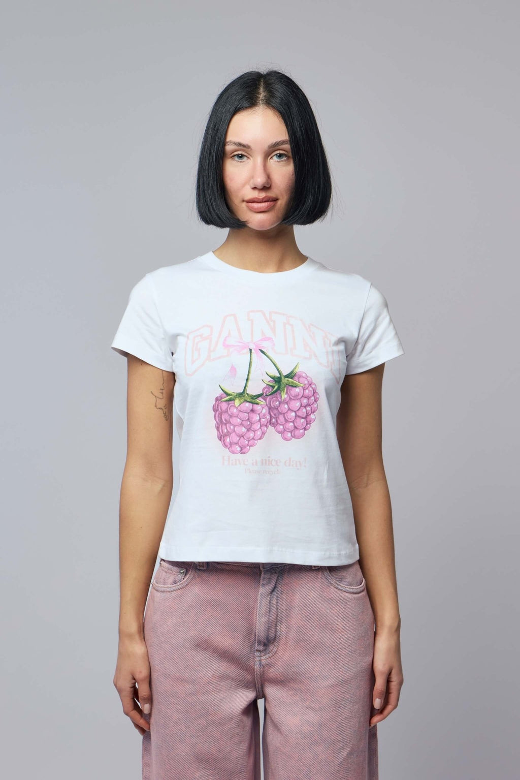 Ganni - Baby Fit T-shirt Raspberry - LABELS